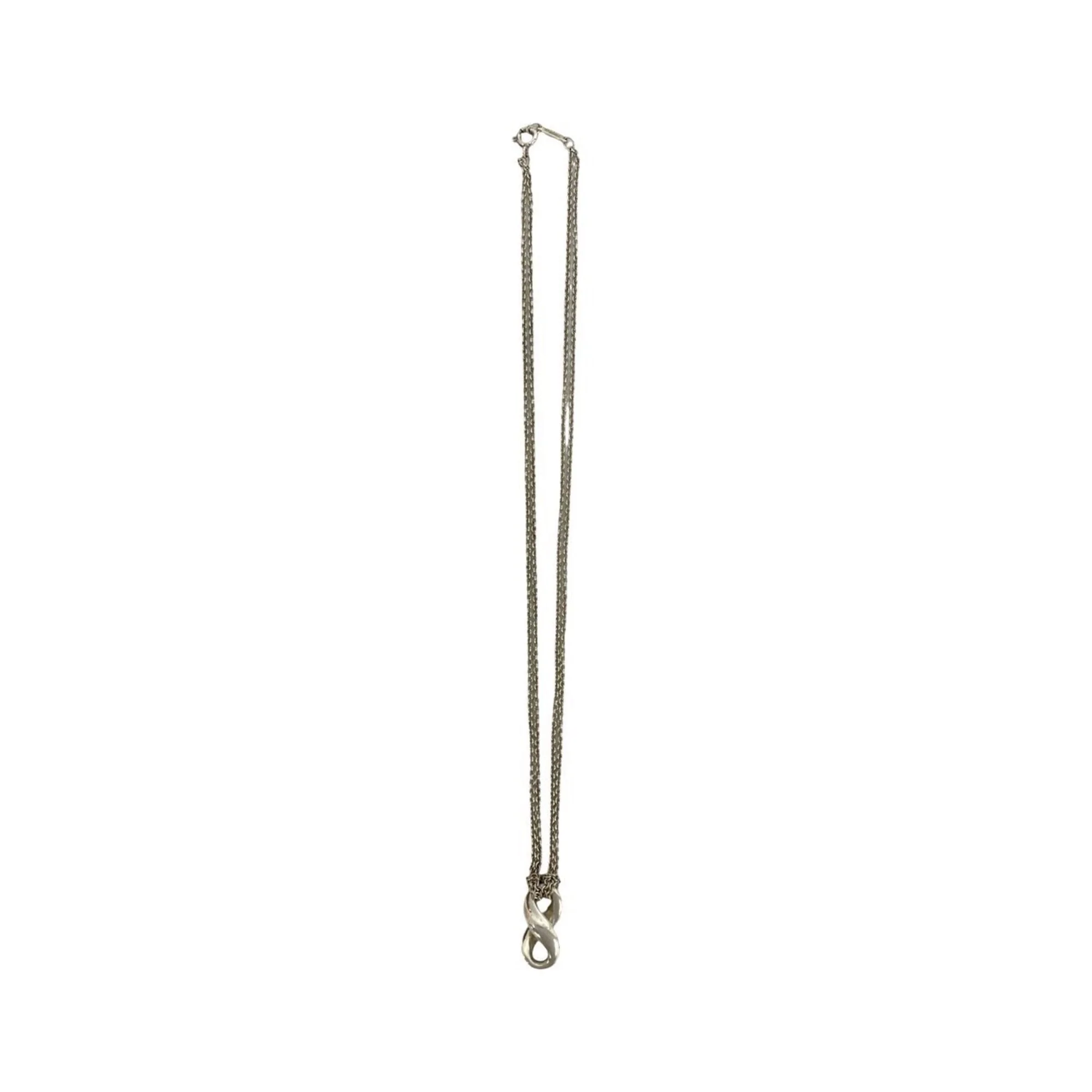 Infinity Double Chain Pendant Necklace Sterling Silver - Image 5