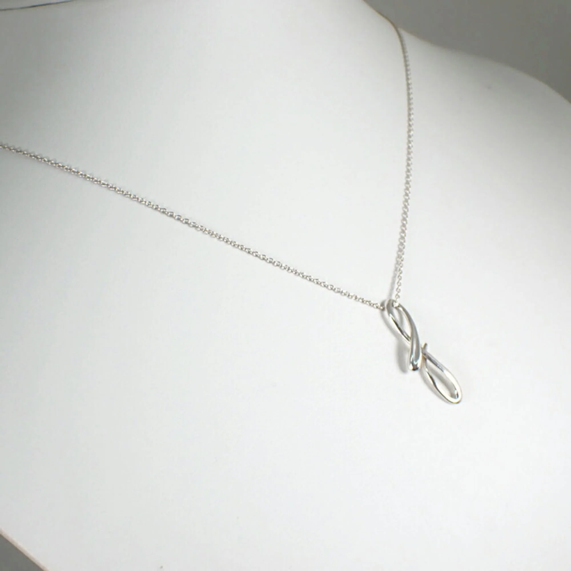 Initial F Pendant Necklace Sterling Silver - Image 4