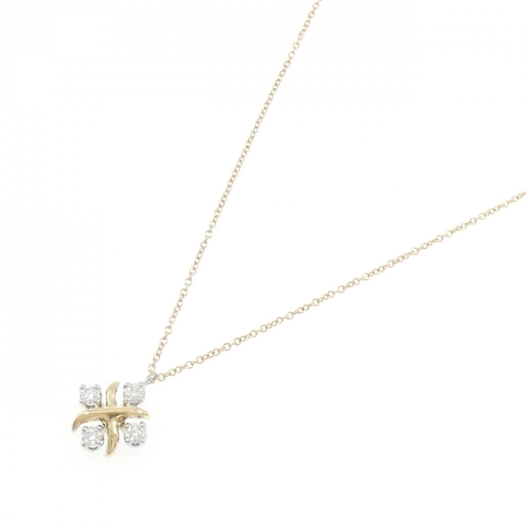Lynn Pendant Necklace Platinum and 18K Yellow Gold with Diamond - Image 2