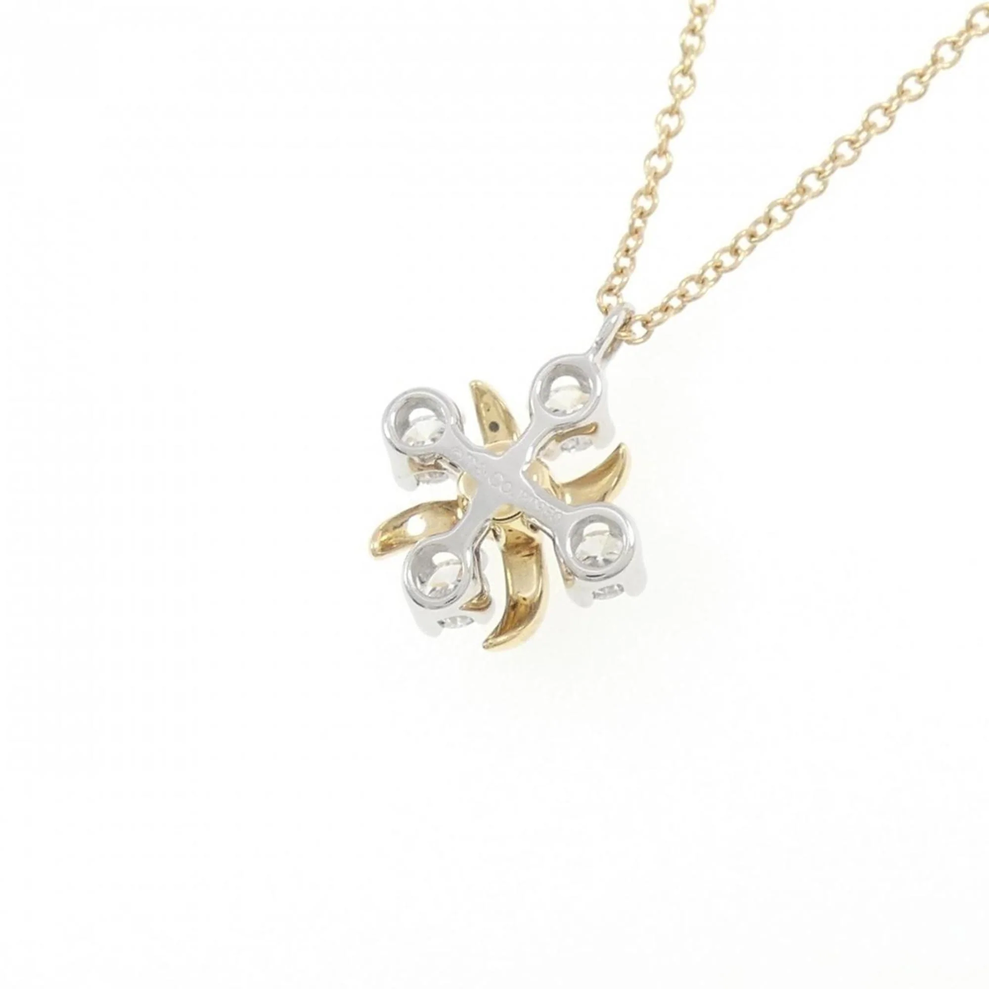 Lynn Pendant Necklace Platinum and 18K Yellow Gold with Diamond - Image 4