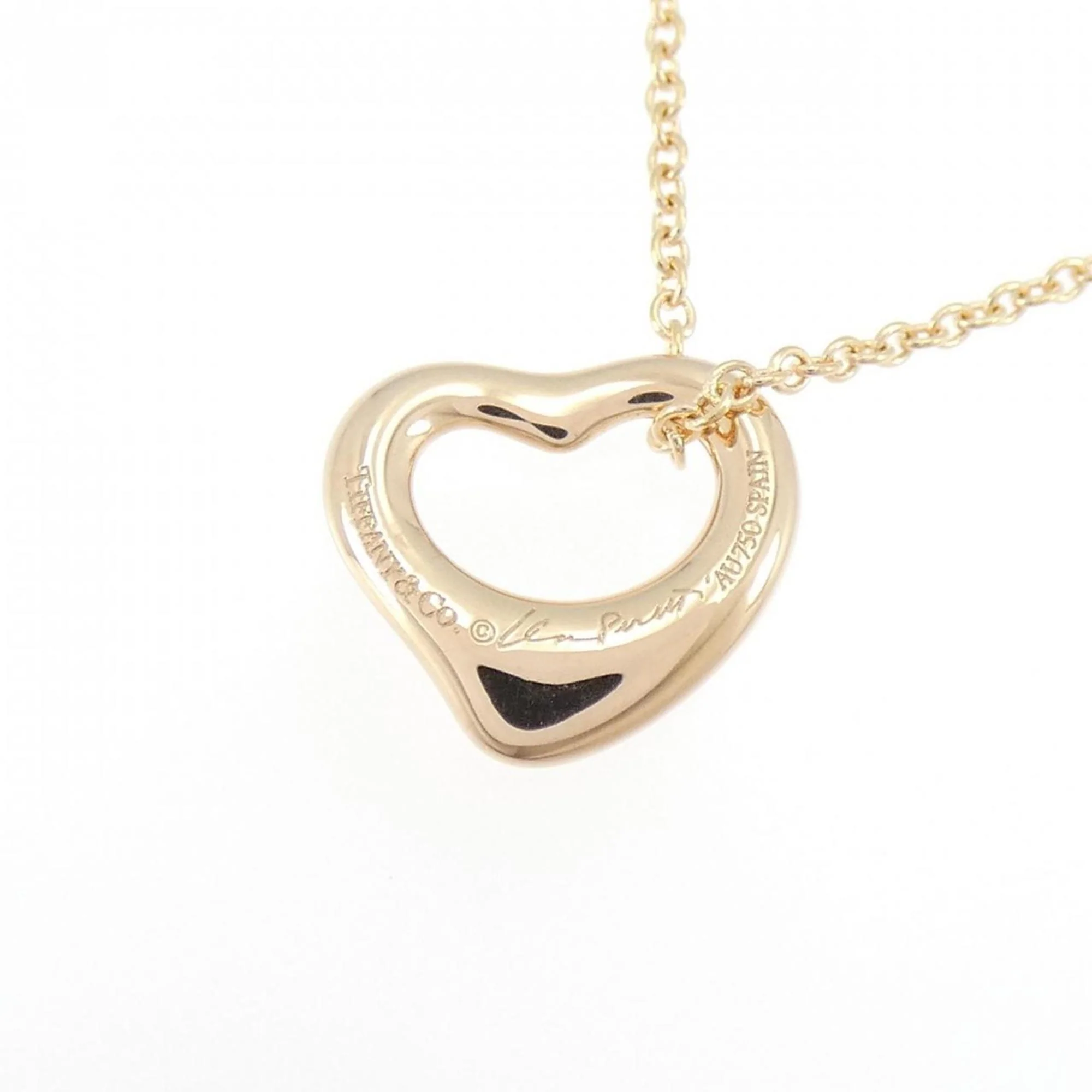 Open Heart Pendant Necklace 18K Rose Gold 11mm - Image 4