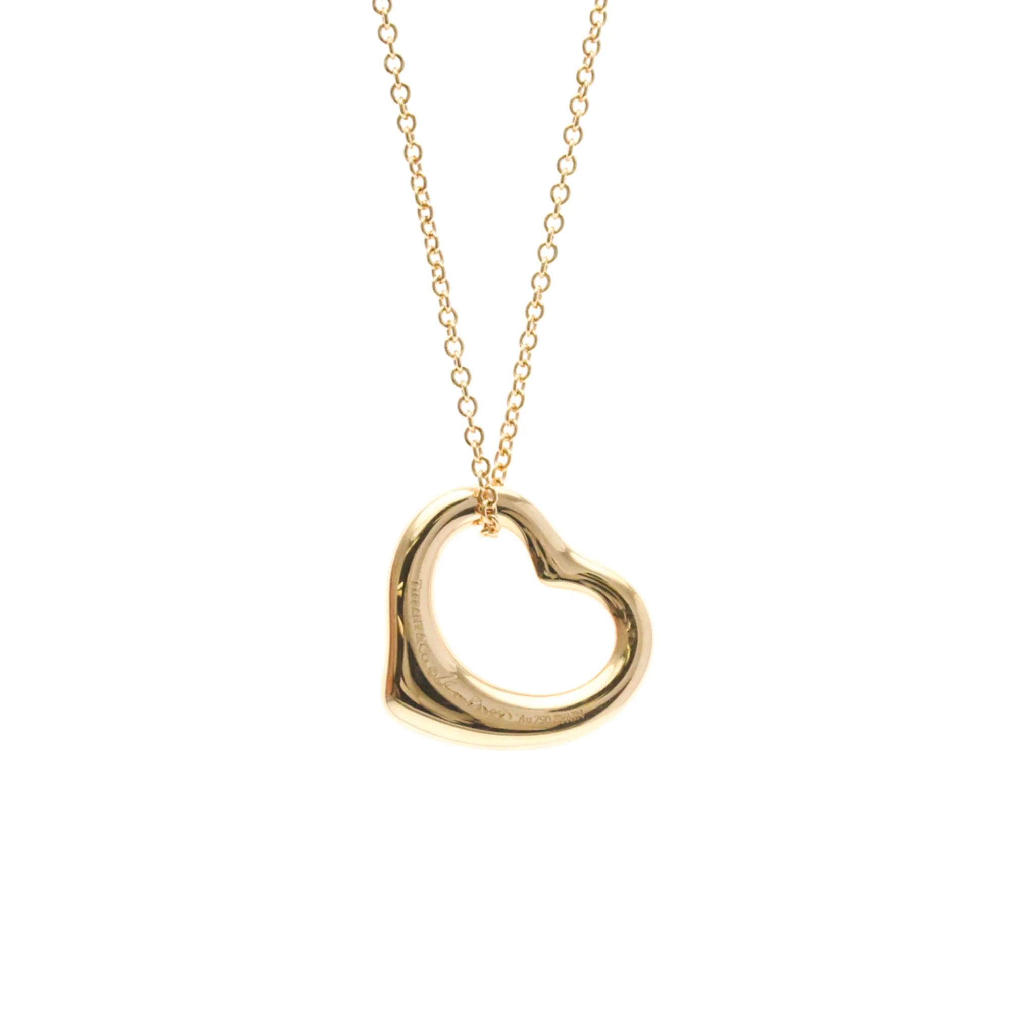 Open Heart Pendant Necklace 18K Rose Gold 15.8mm - Image 2
