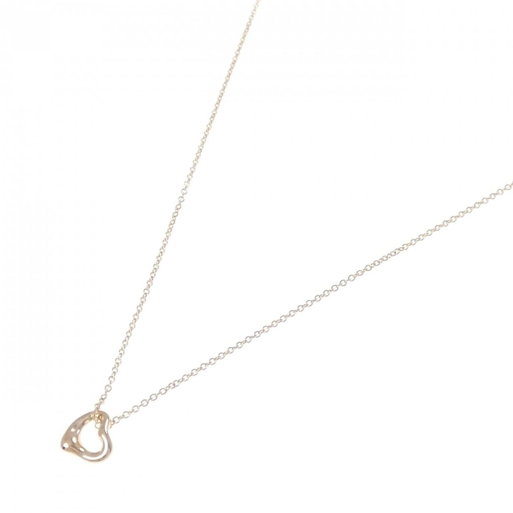 Open Heart Pendant Necklace 18K Rose Gold 6.5mm - Image 2