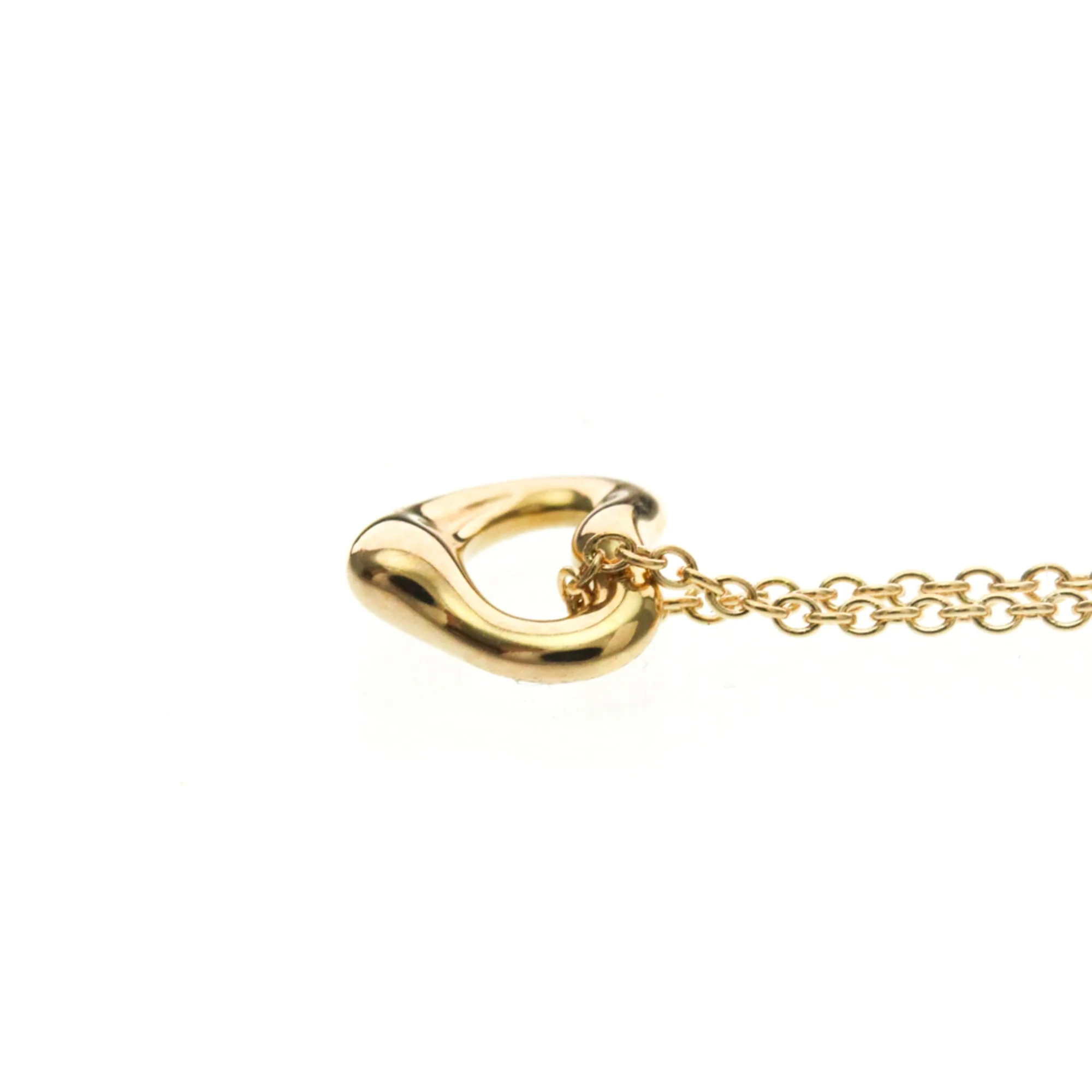 Open Heart Pendant Necklace 18K Rose Gold 7mm - Image 3