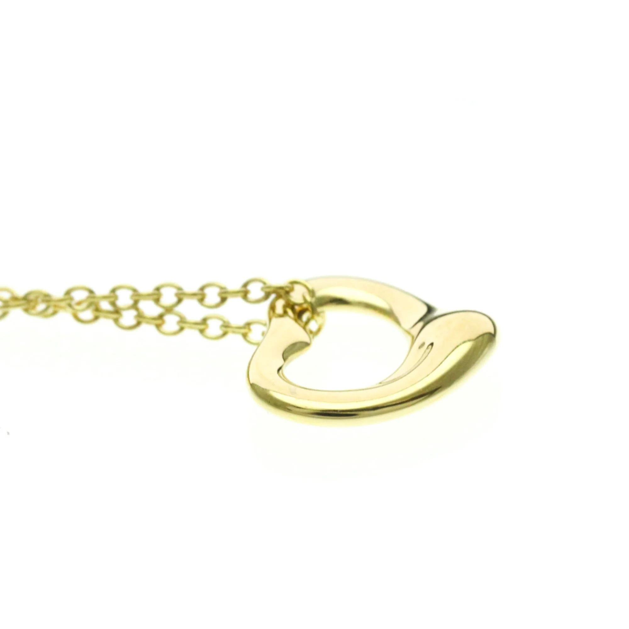Open Heart Pendant Necklace 18K Yellow Gold 10.8mm - Image 5