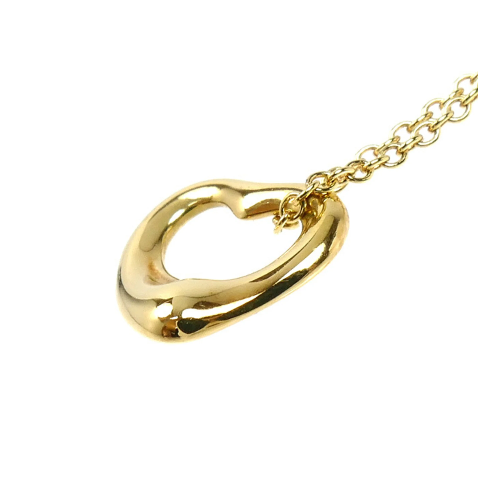 Open Heart Pendant Necklace 18K Yellow Gold 10mm - Image 3
