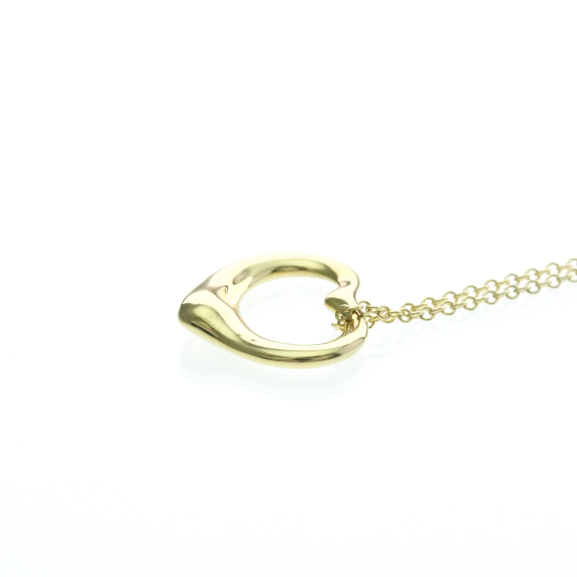 Open Heart Pendant Necklace 18K Yellow Gold 14mm - Image 3