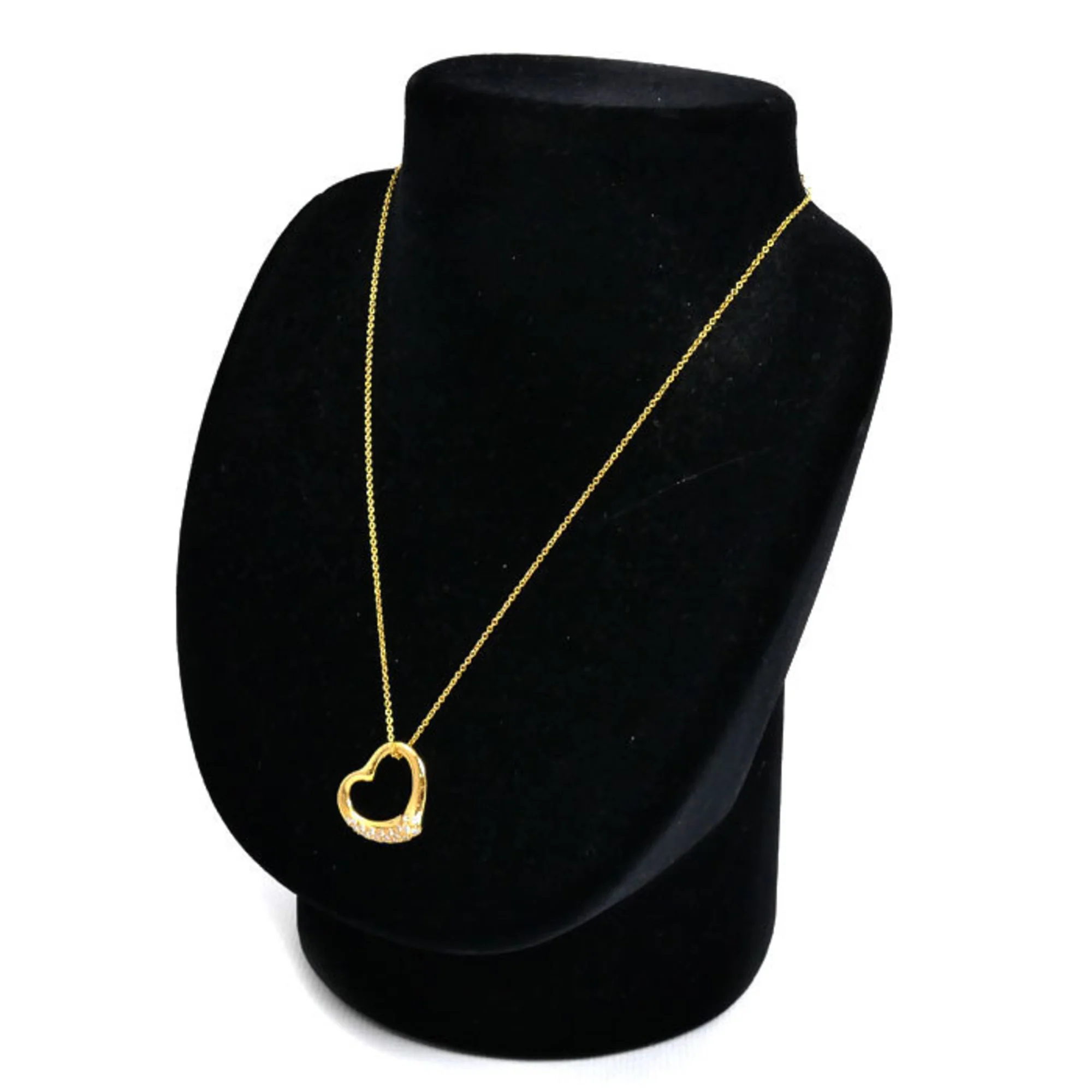 Open Heart Pendant Necklace 18K Yellow Gold 19.1mm - Image 6