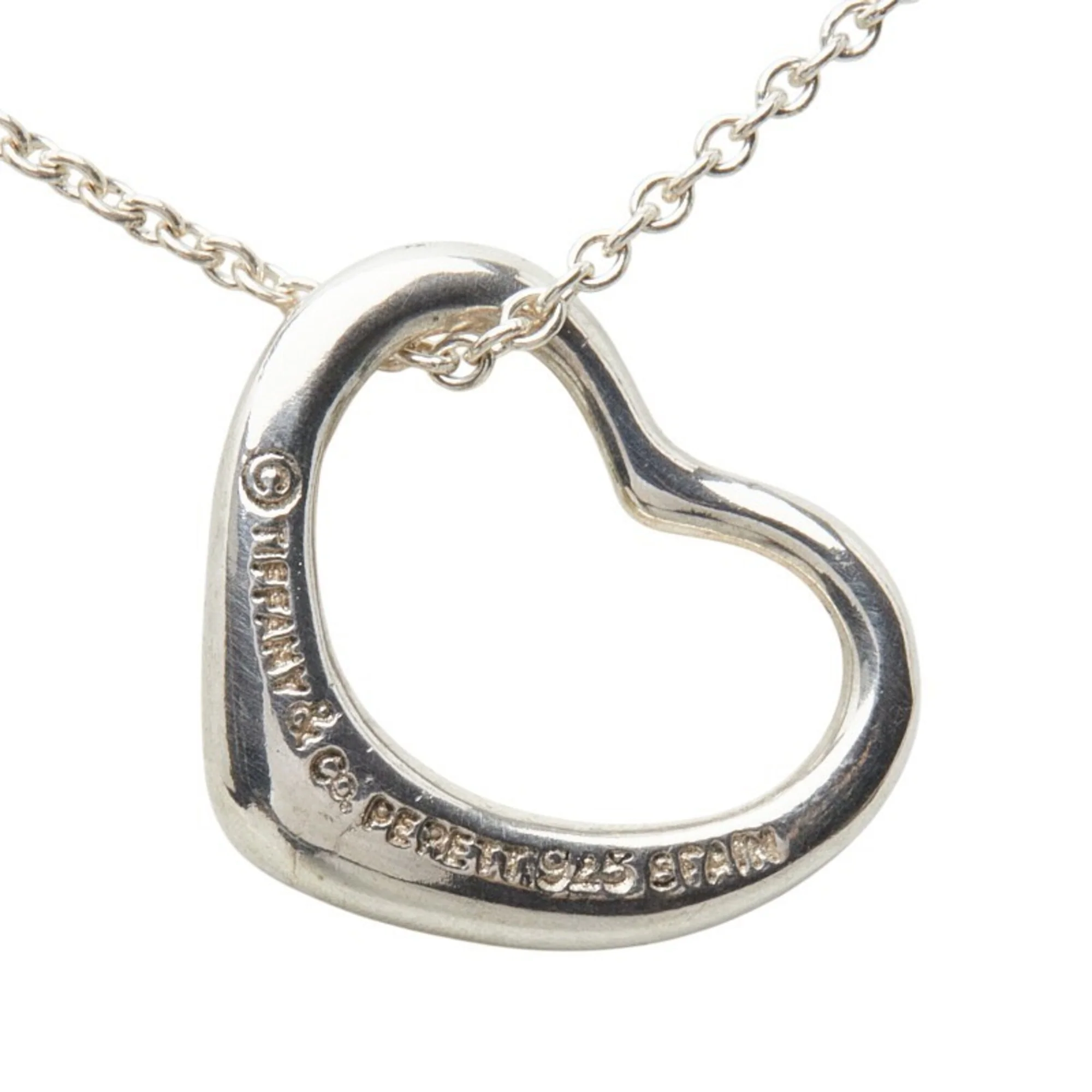 Open Heart Pendant Necklace Sterling Silver 12.4mm - Image 3
