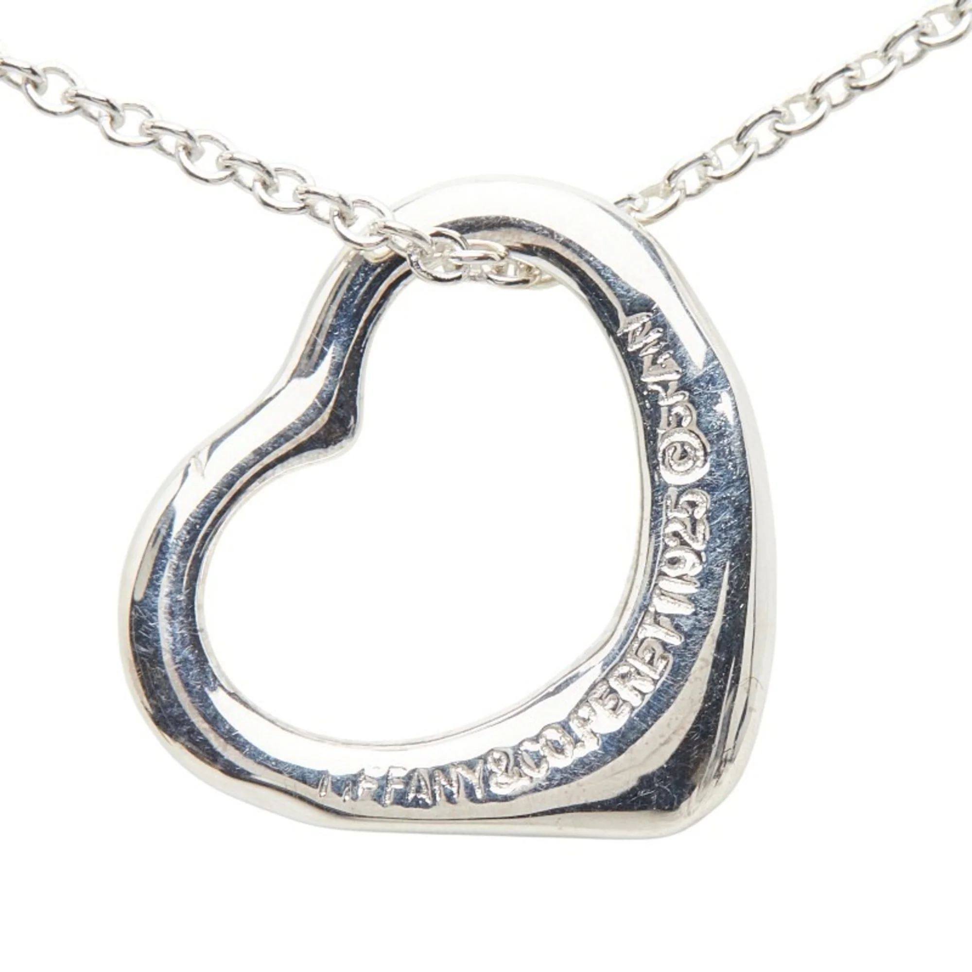 Open Heart Pendant Necklace Sterling Silver 13.5mm - Image 3