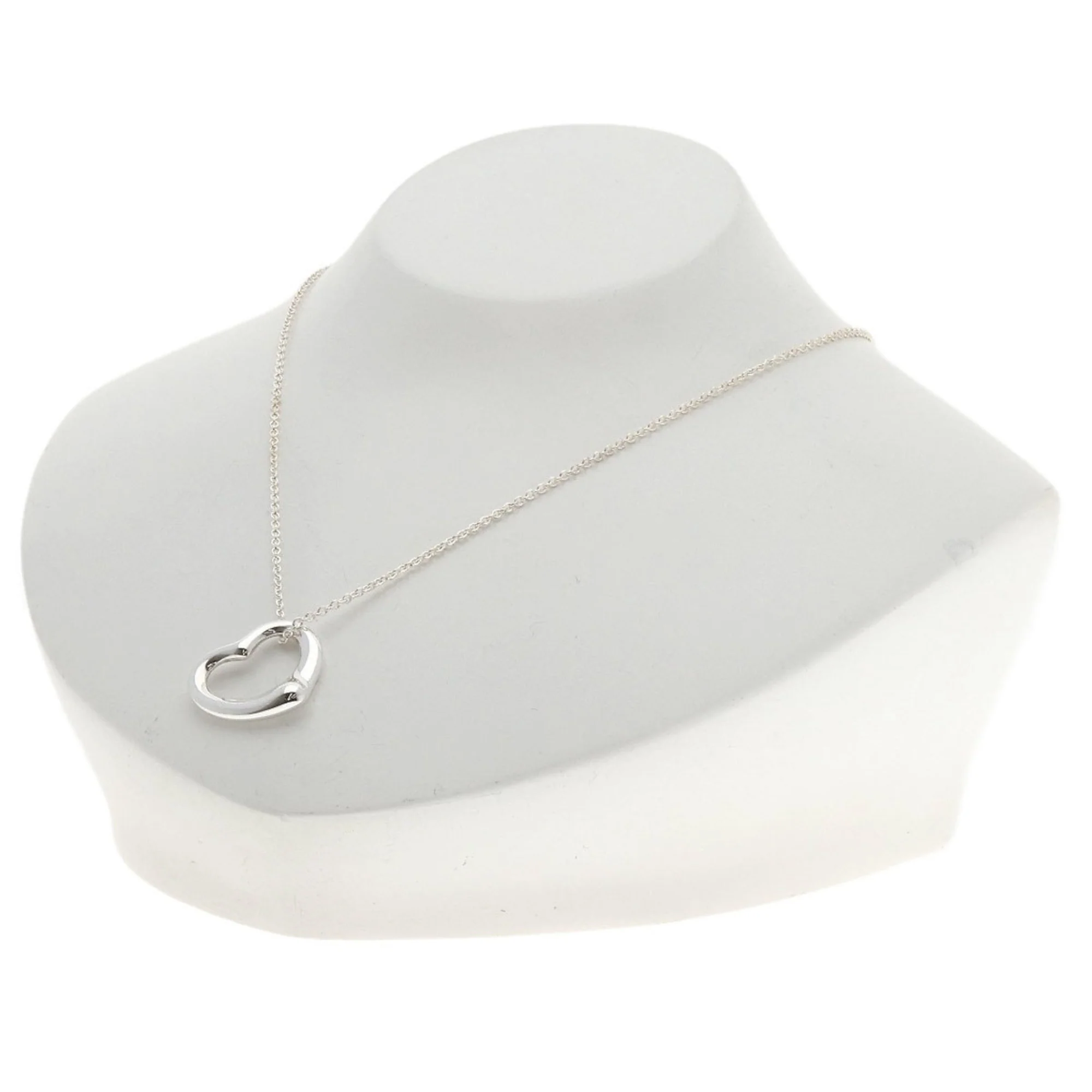 Open Heart Pendant Necklace Sterling Silver - Image 4