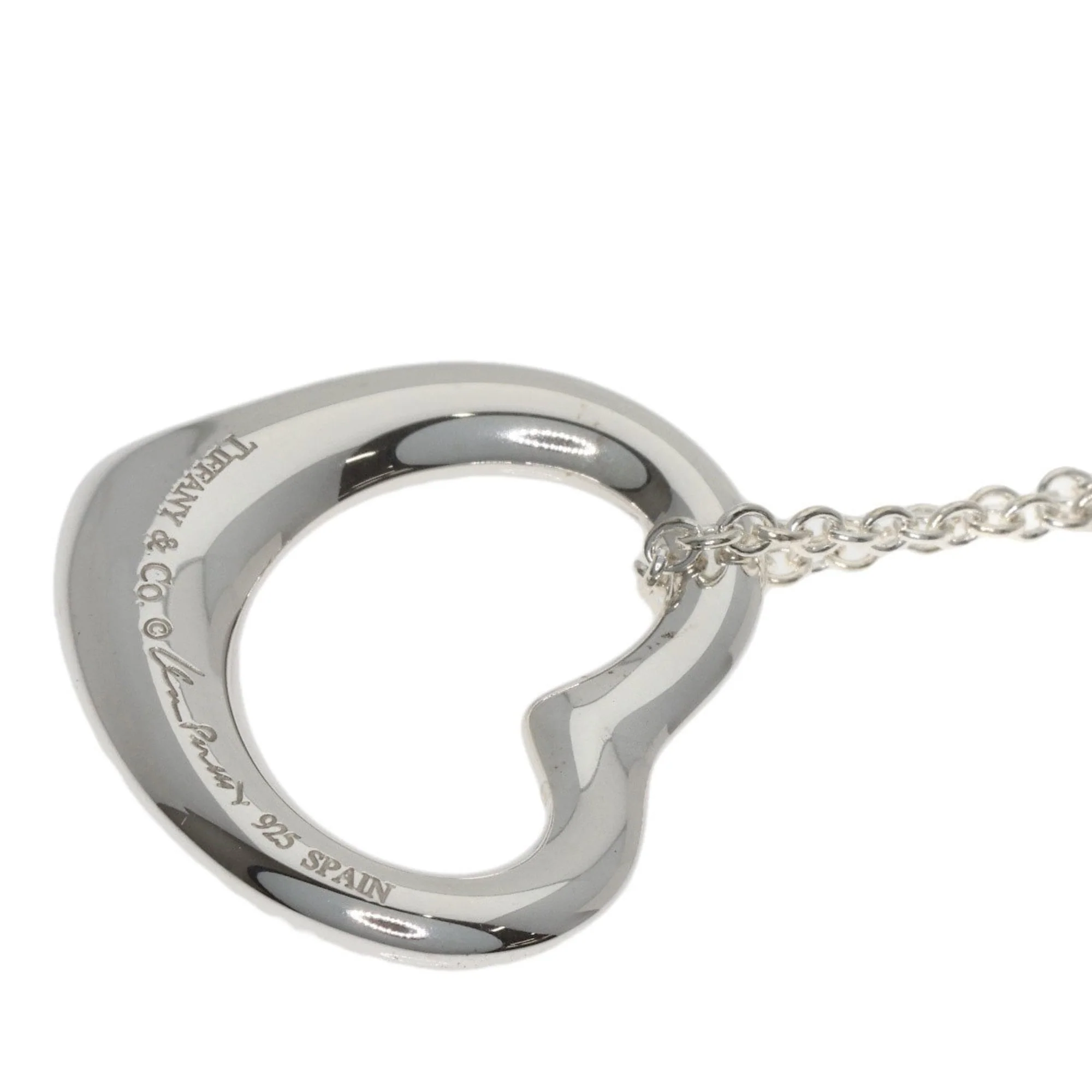 Open Heart Pendant Necklace Sterling Silver - Image 6