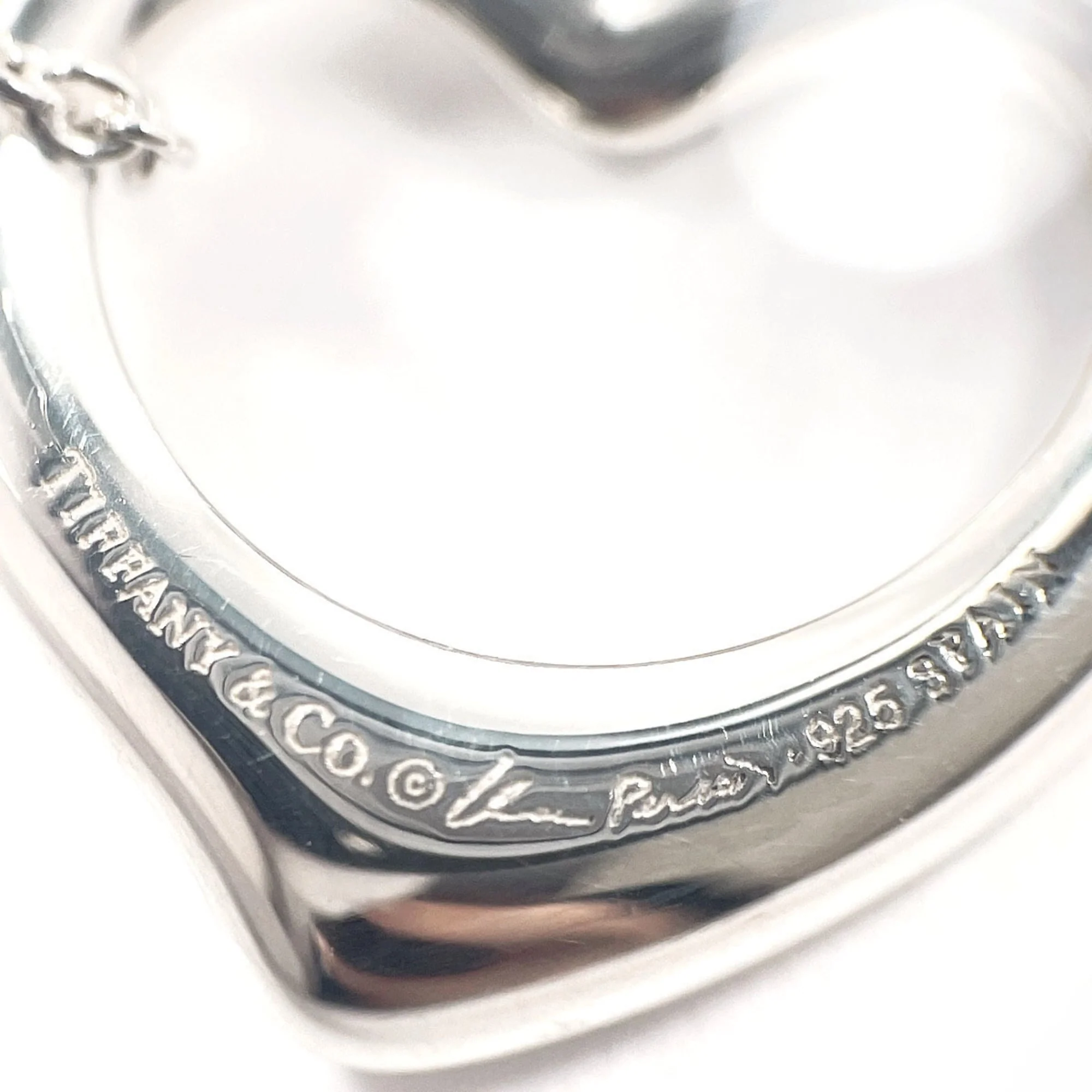 Open Heart Pendant Necklace Sterling Silver 14mm - Image 4