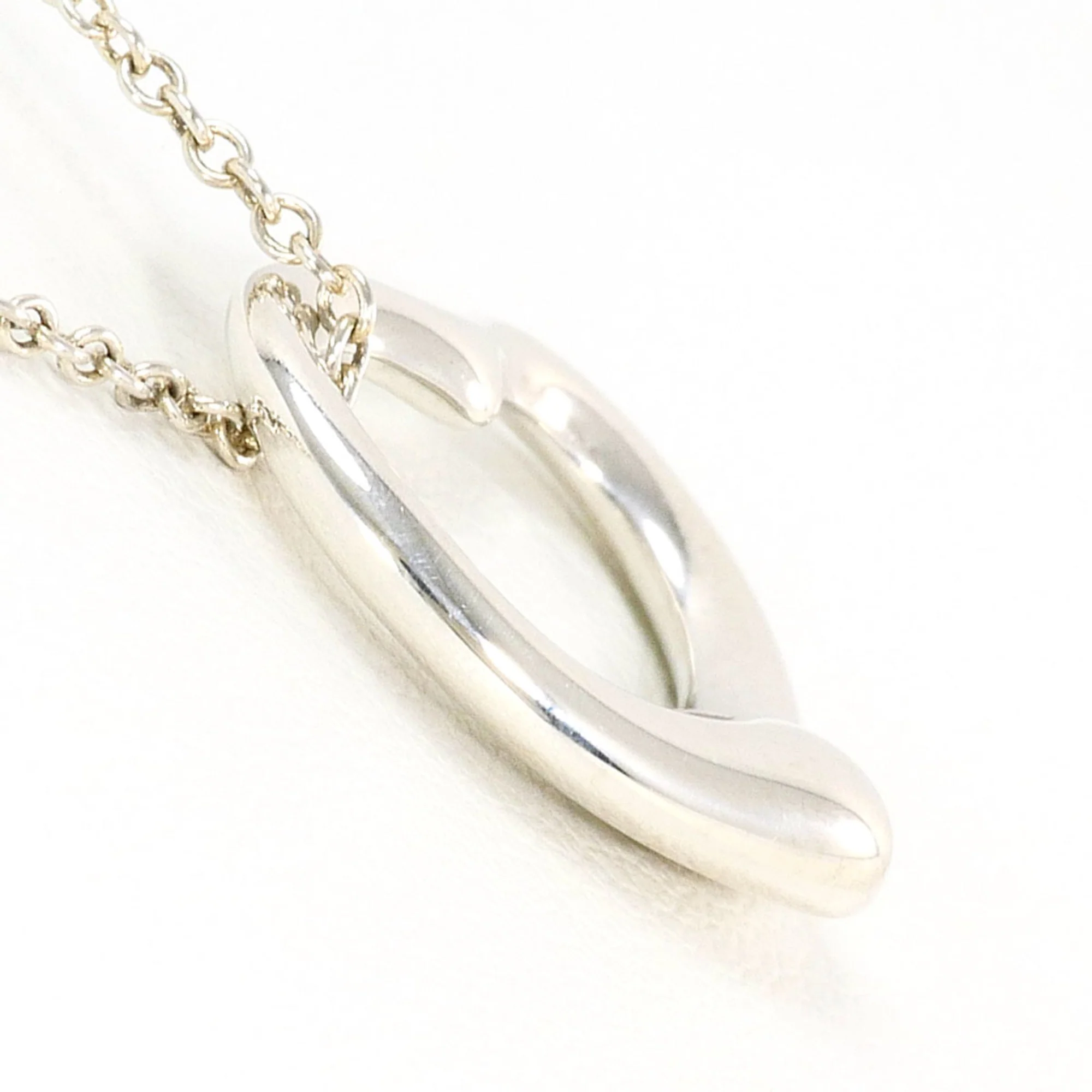 Open Heart Pendant Necklace Sterling Silver 14mm - Image 2