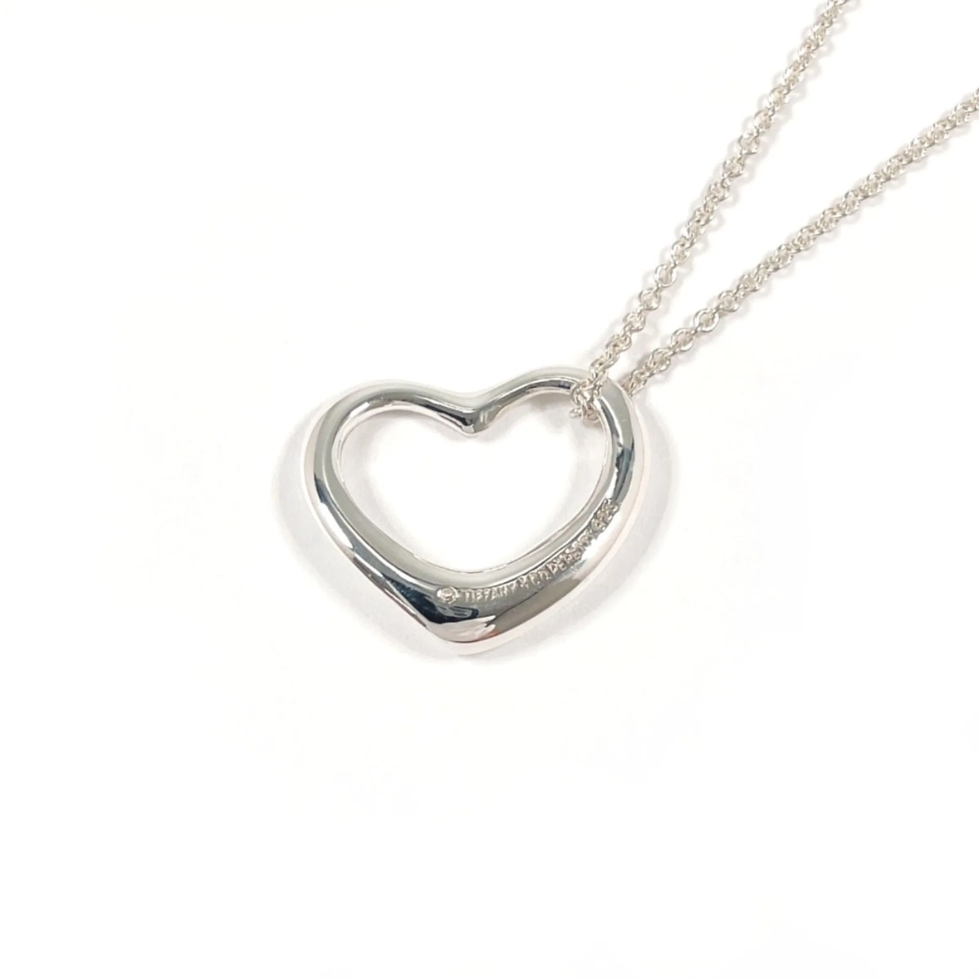 Open Heart Pendant Necklace Sterling Silver 18.6mm - Image 2