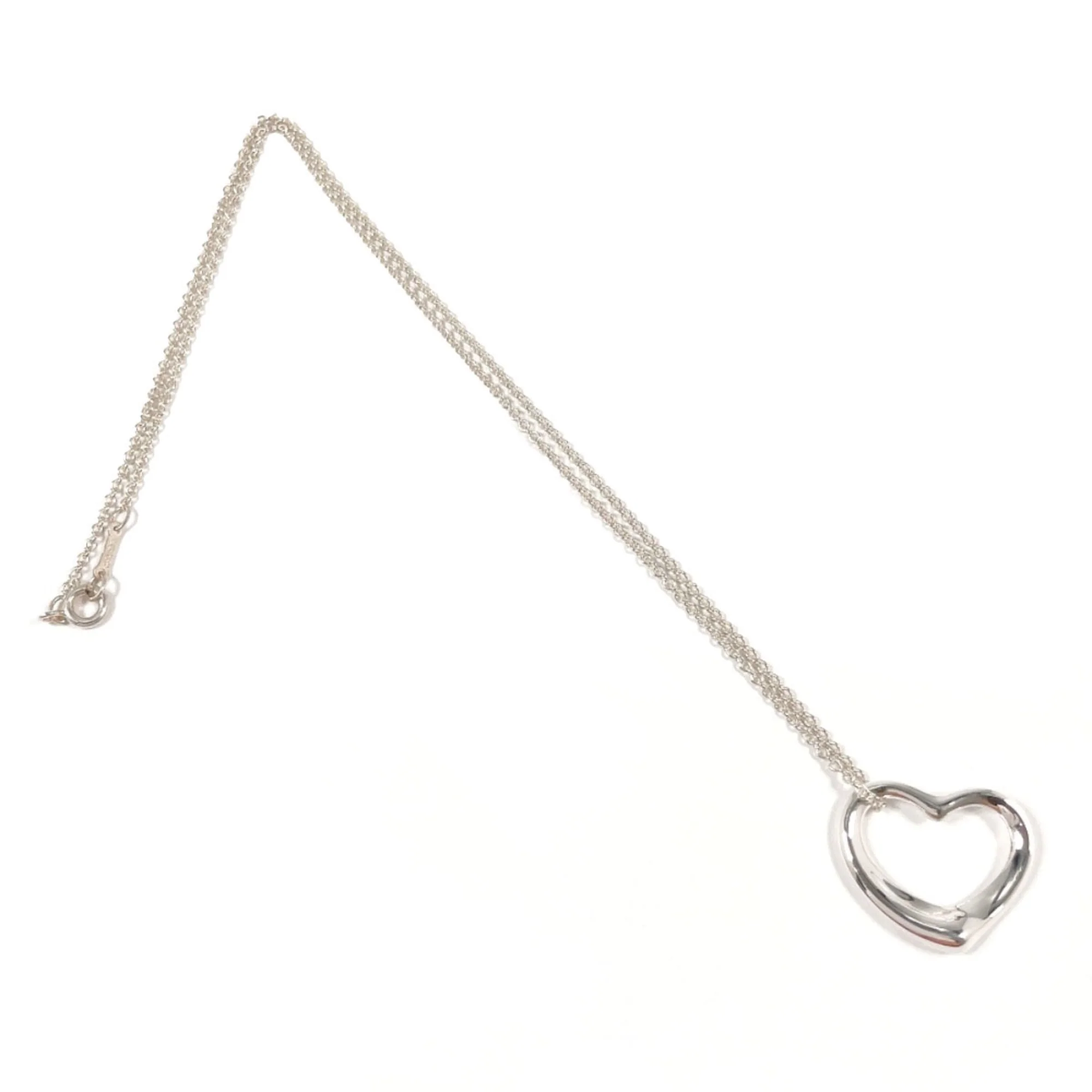 Open Heart Pendant Necklace Sterling Silver 18.6mm - Image 3