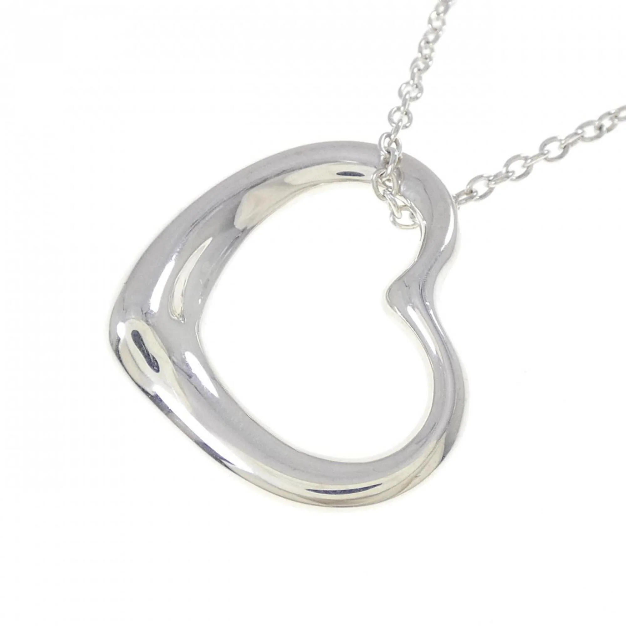Open Heart Pendant Necklace Sterling Silver 20.5mm - Image 3