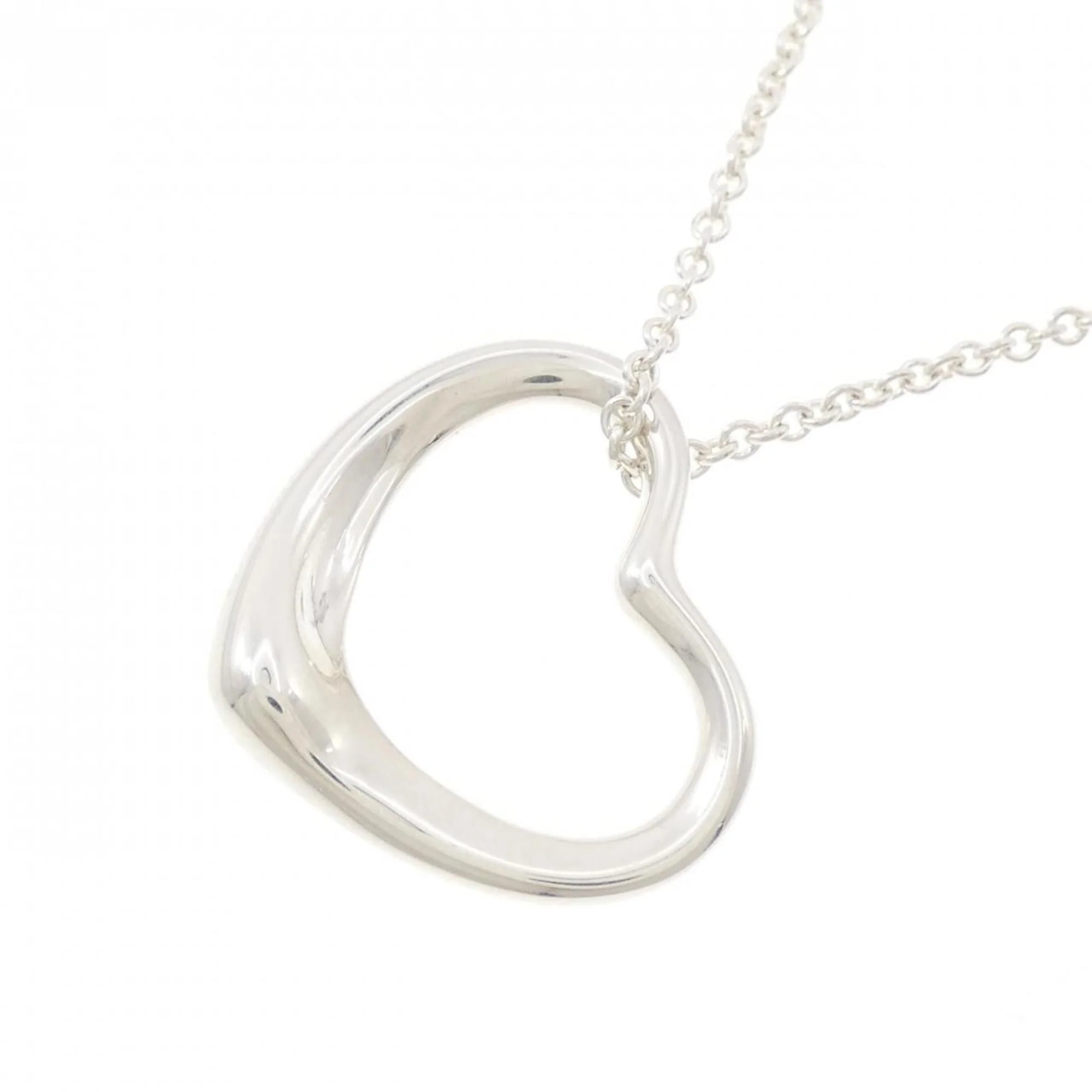 Open Heart Pendant Necklace Sterling Silver 20mm - Image 3