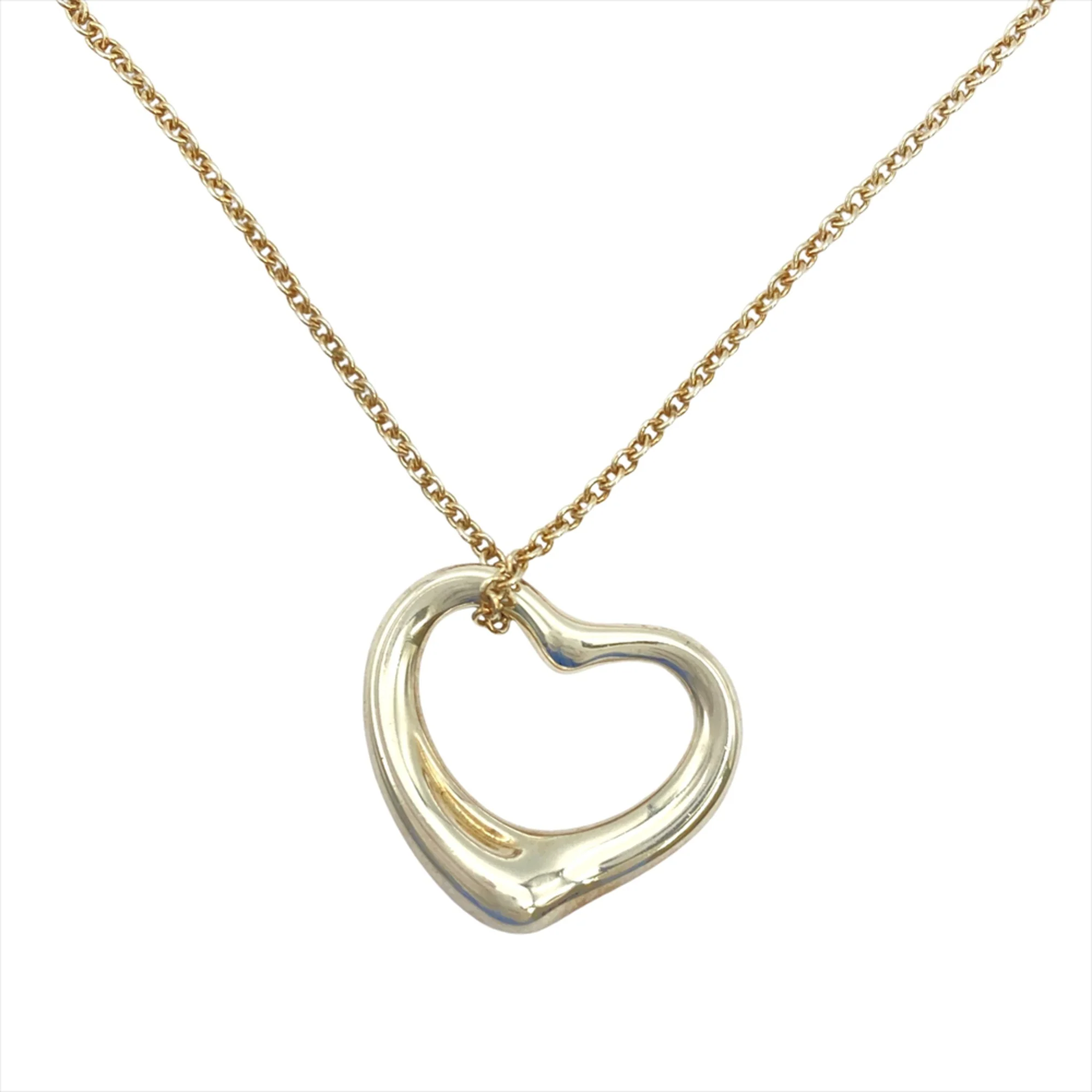 Open Heart Pendant Necklace Sterling Silver 20mm