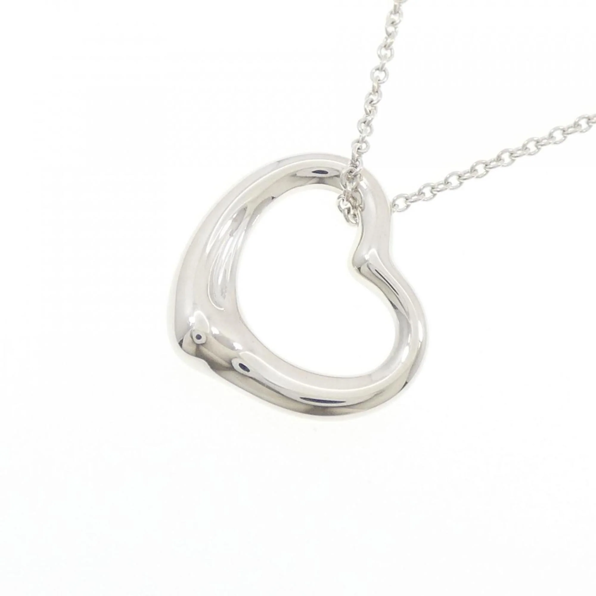 Open Heart Pendant Necklace Sterling Silver 21.3mm - Image 3