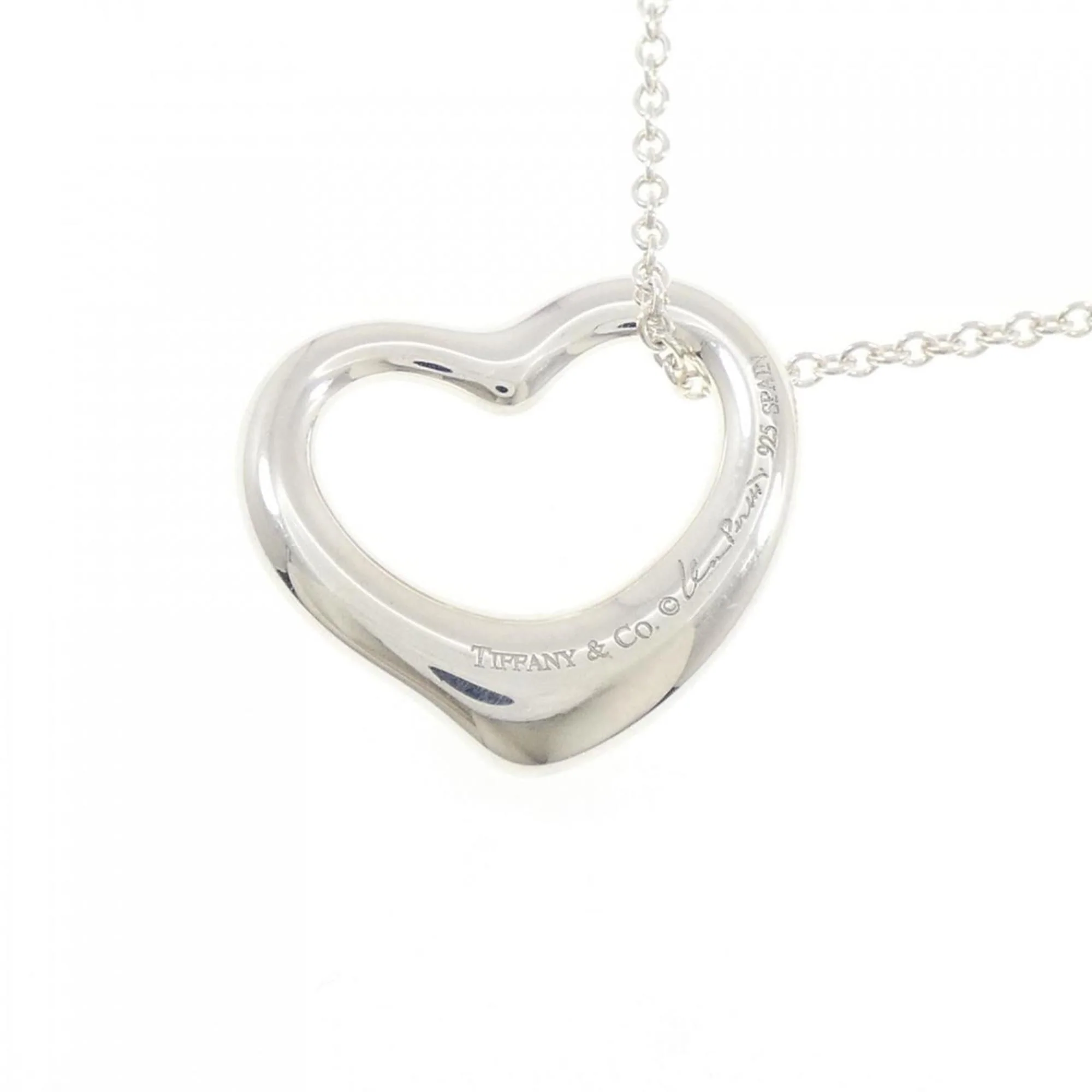 Open Heart Pendant Necklace Sterling Silver 21.3mm - Image 4