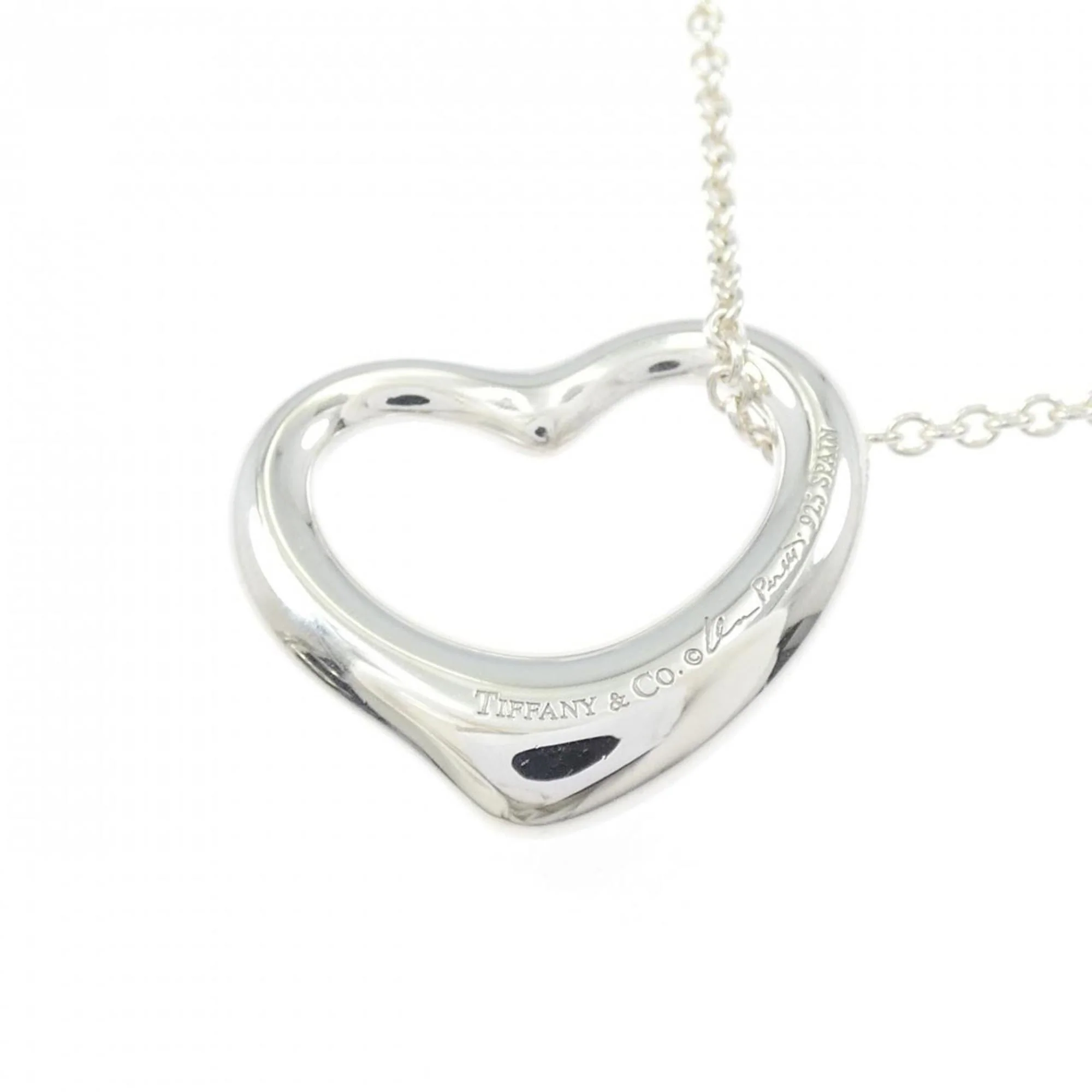 Open Heart Pendant Necklace Sterling Silver 21.5mm - Image 4