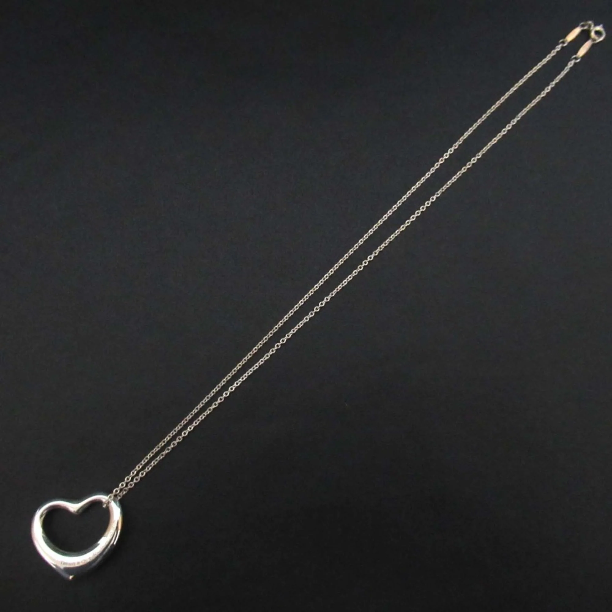 Open Heart Pendant Necklace Sterling Silver 25mm - Image 3