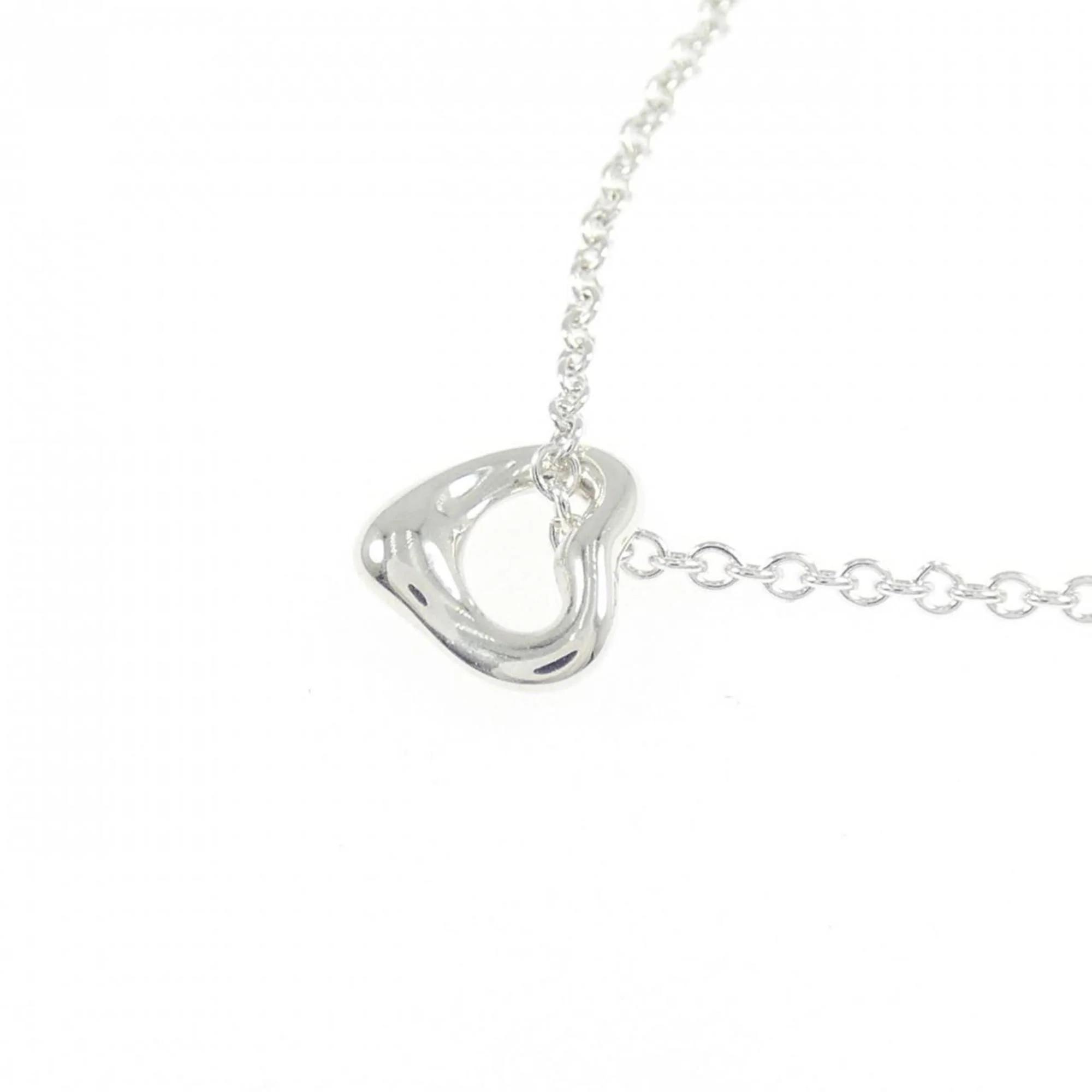 Open Heart Pendant Necklace Sterling Silver 6.9mm - Image 3