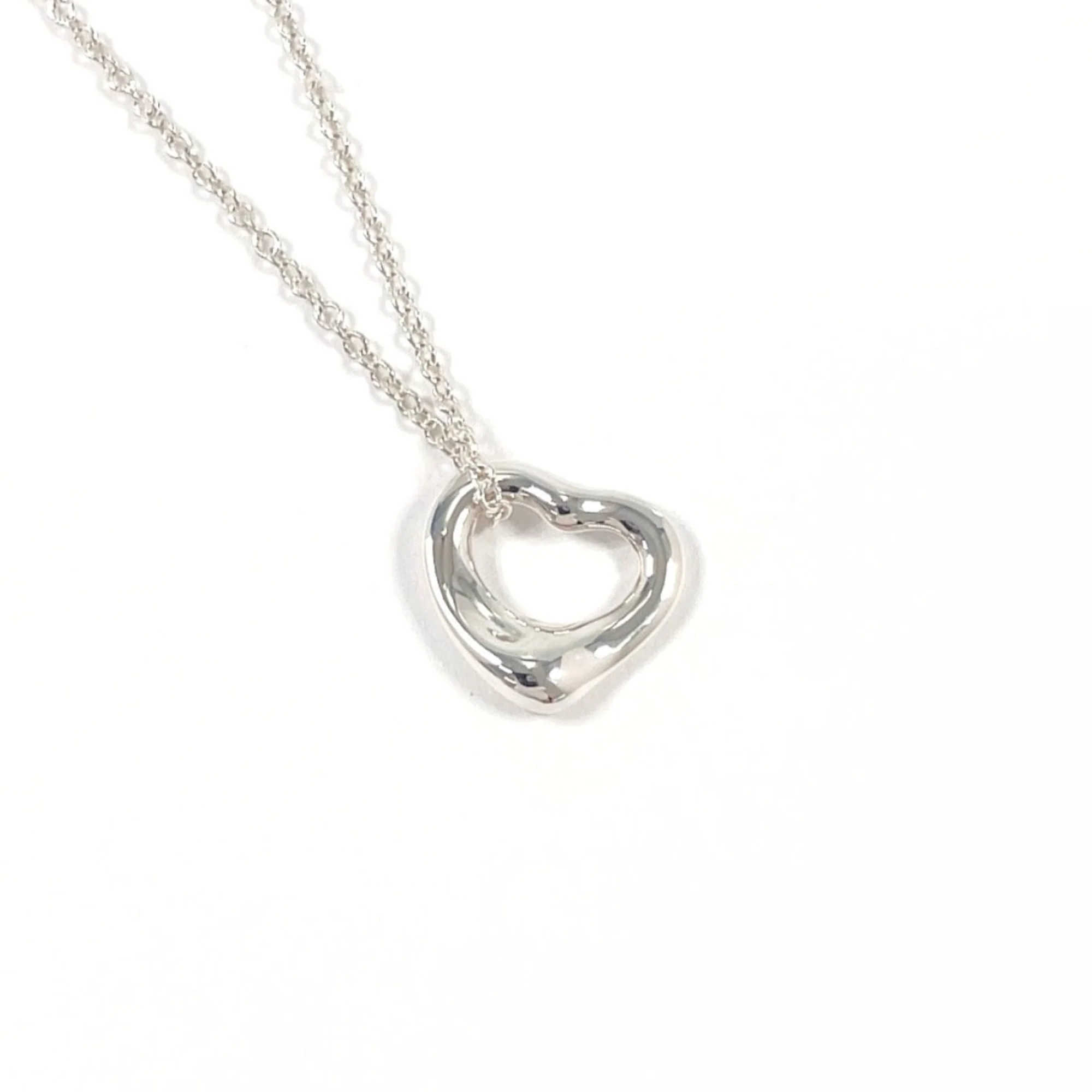 Open Heart Pendant Necklace Sterling Silver 9.9mm