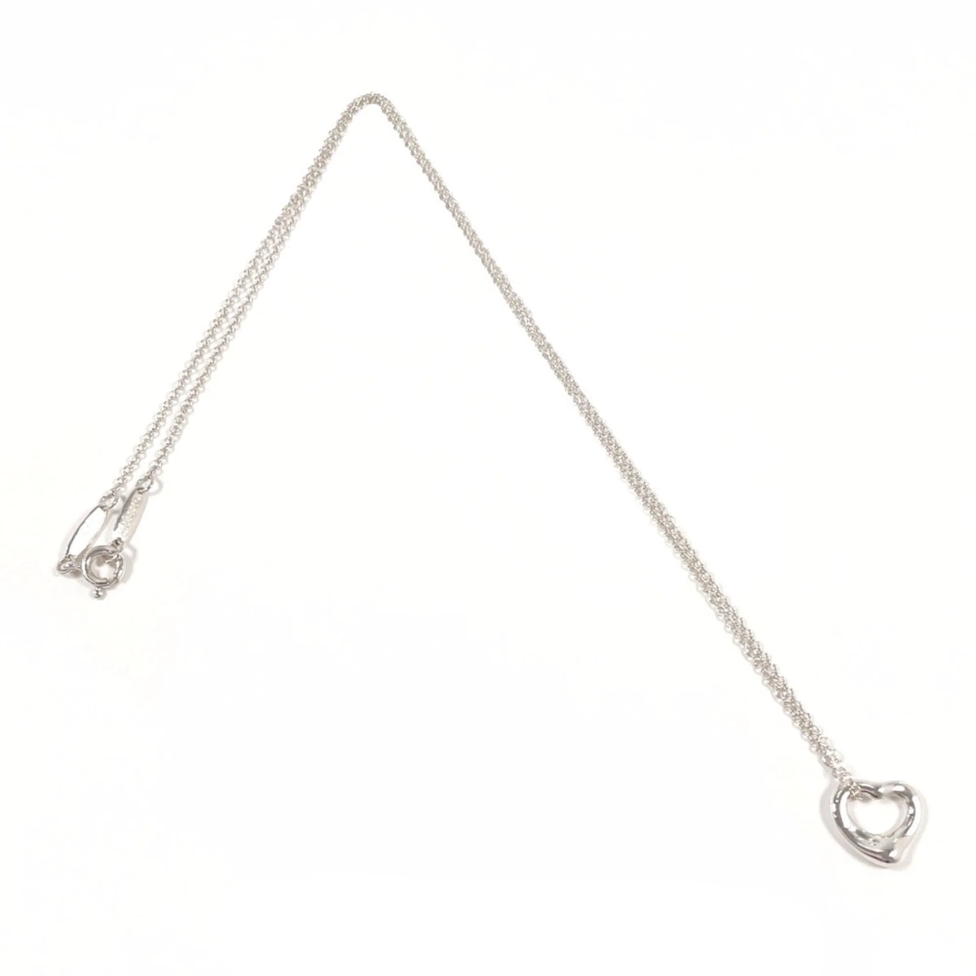 Open Heart Pendant Necklace Sterling Silver 9.9mm - Image 3