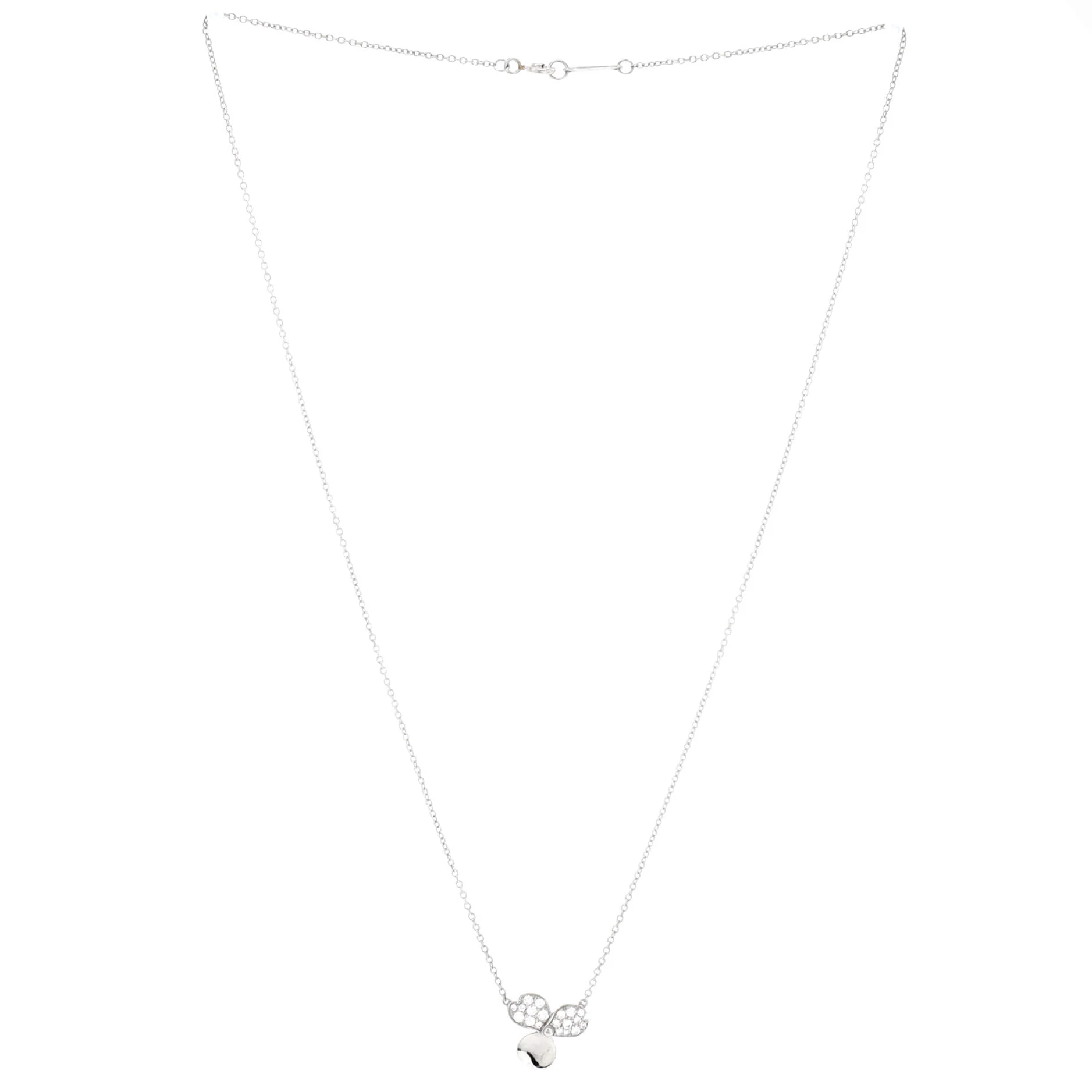 Paper Flowers Pendant Necklace Platinum and Diamonds Small - Image 2