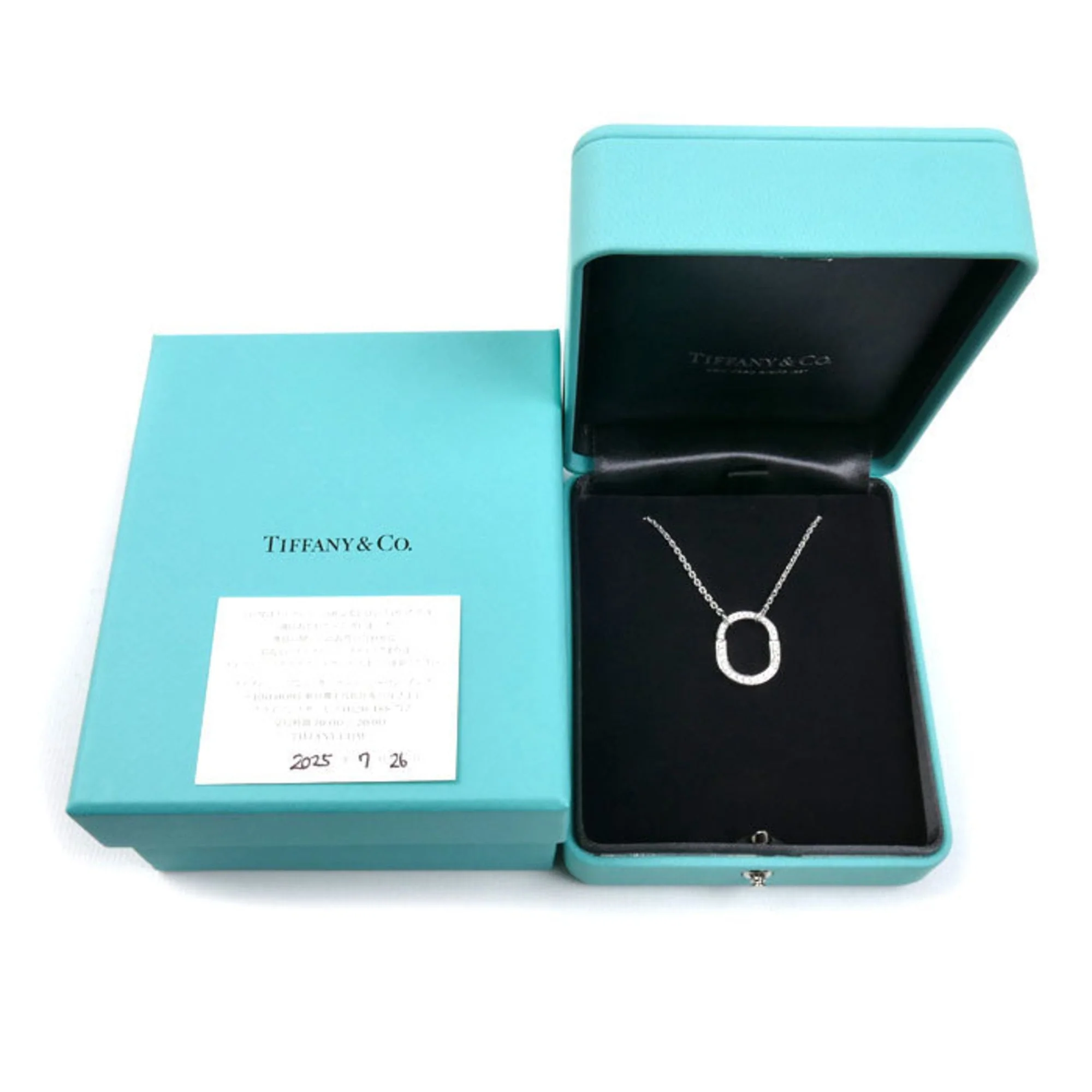 Pendant Necklace 18K White Gold Small with Diamond - Image 7