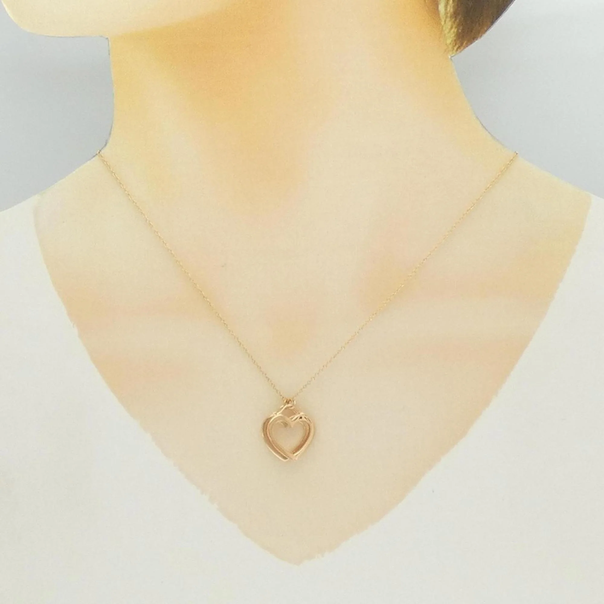 Sentimental Double Heart Pendant Necklace 18K Rose Gold - Image 6