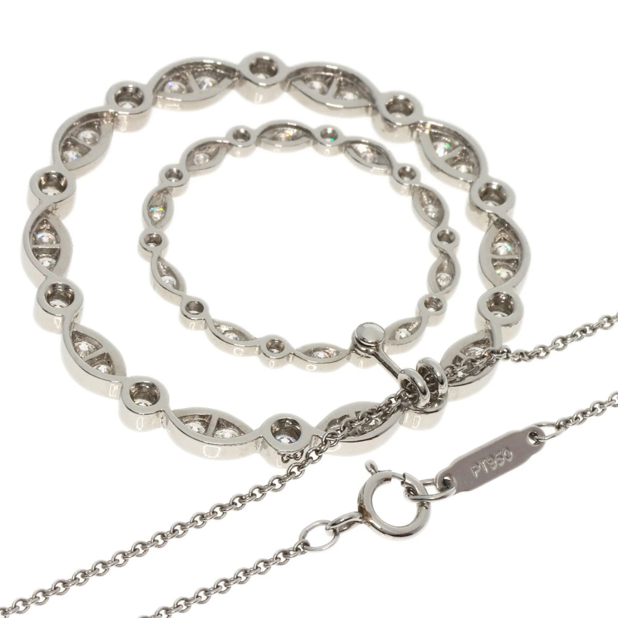 Swing Pendant Necklace Platinum with Diamond - Image 2