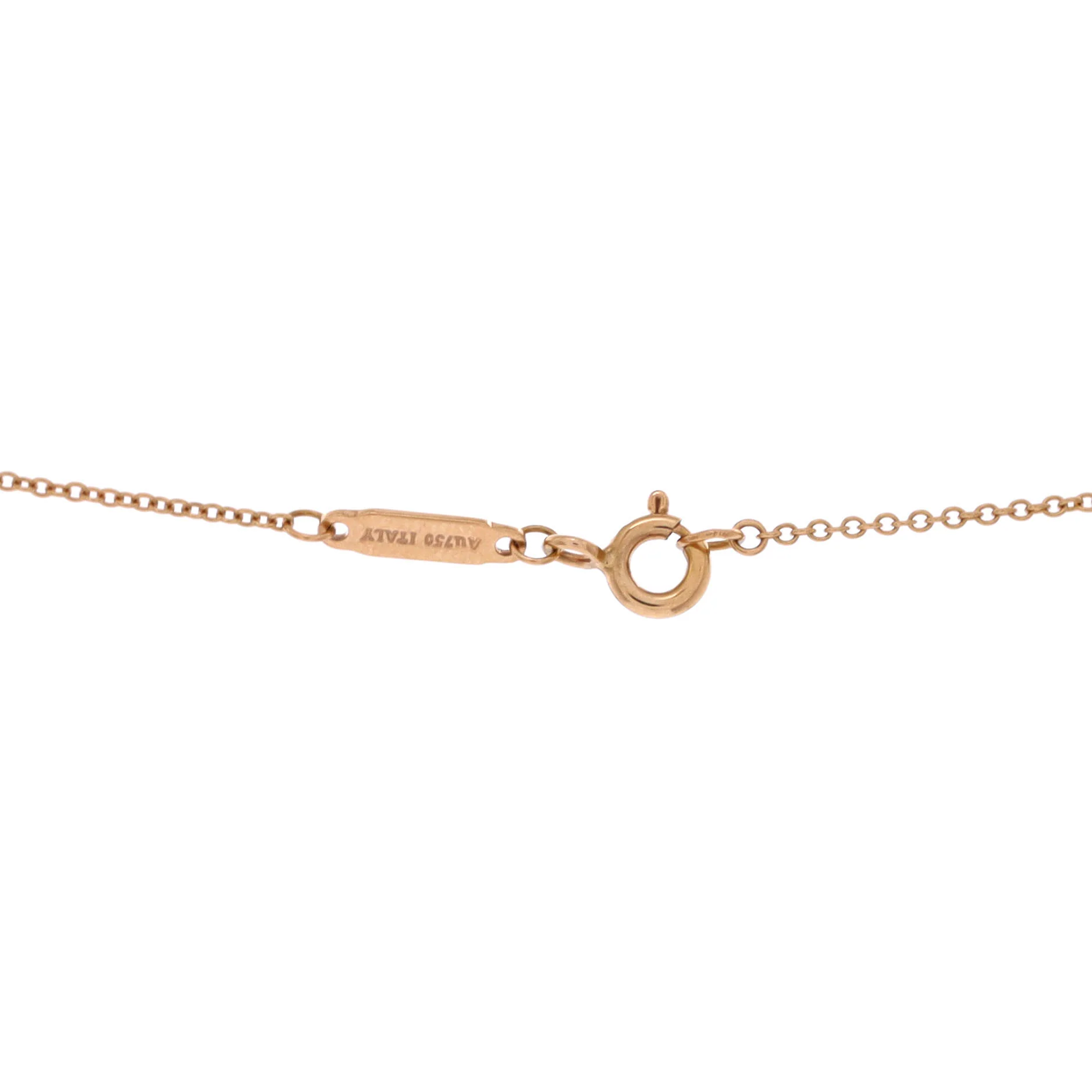 T Circle Pendant Necklace 18K Rose Gold with Diamonds and Center Baguette Diamond Small - Image 3