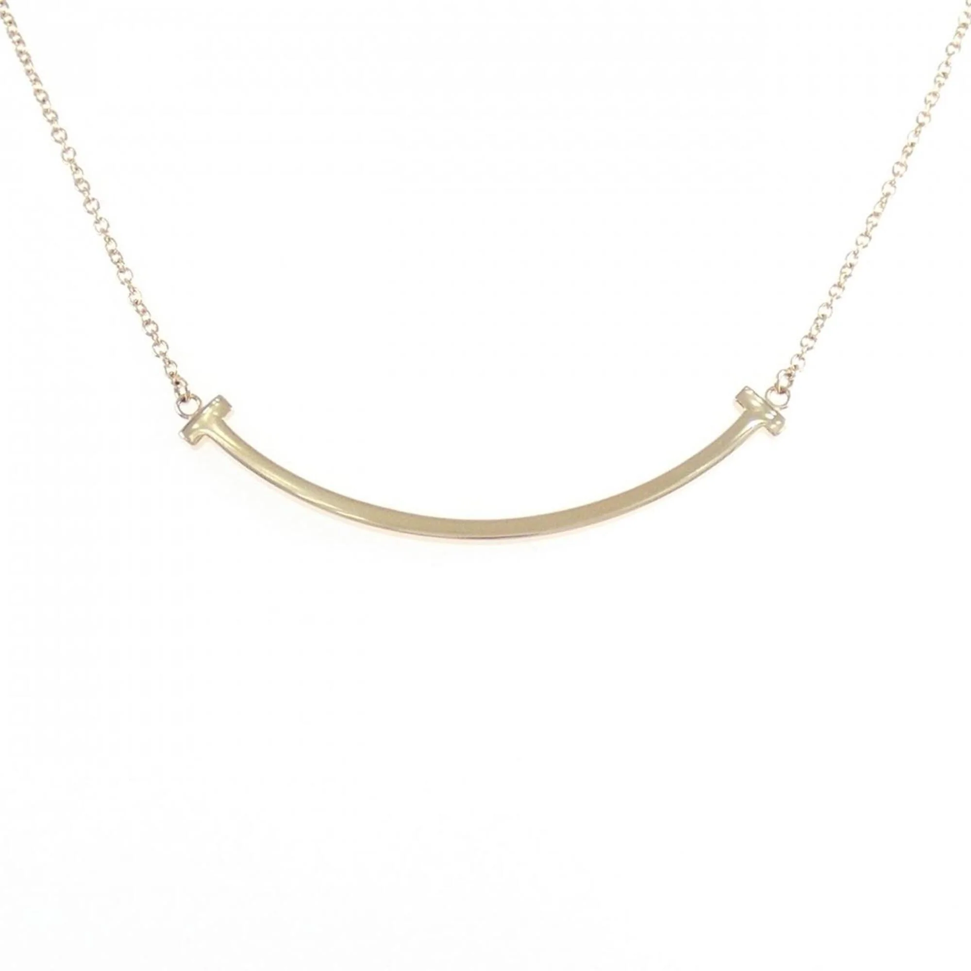 T Smile Pendant Necklace 18K Rose Gold