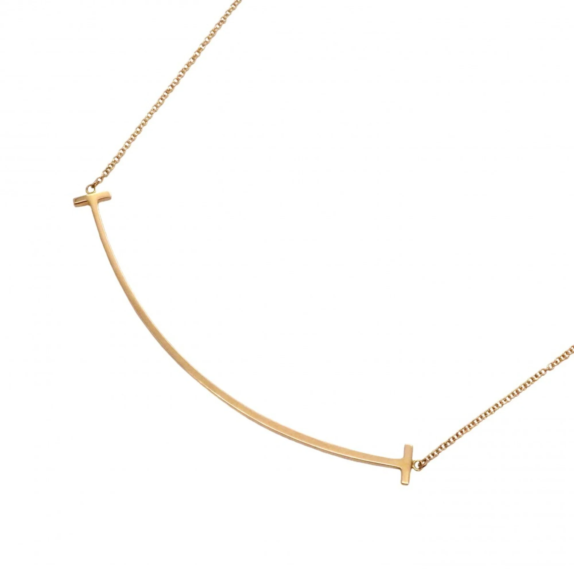 T Smile Pendant Necklace 18K Rose Gold