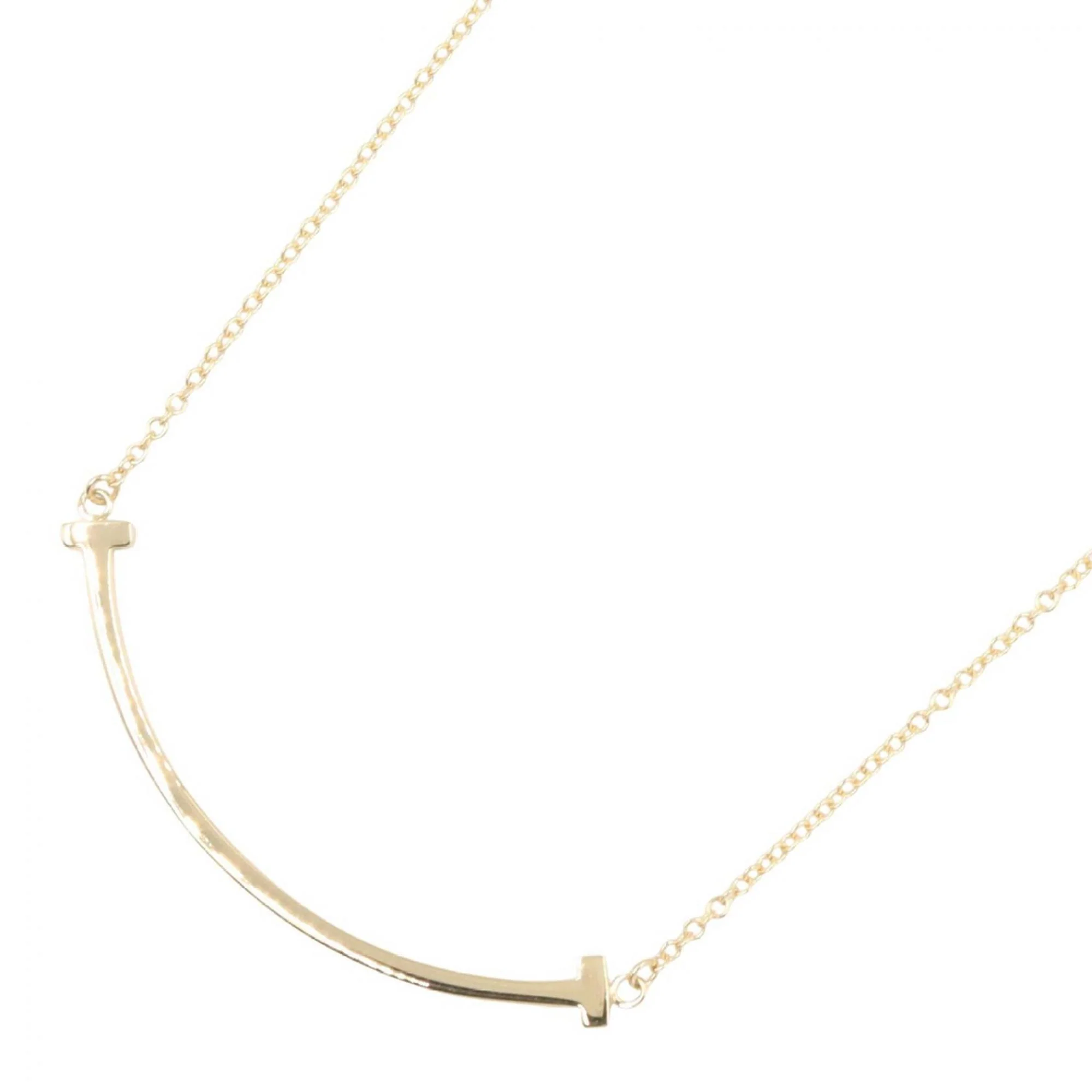 T Smile Pendant Necklace 18K Yellow Gold