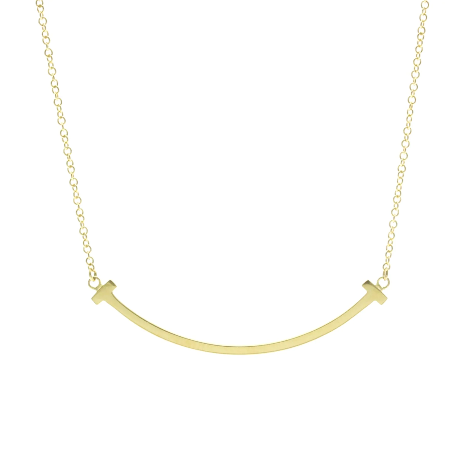 T Smile Pendant Necklace 18K Yellow Gold - Image 2