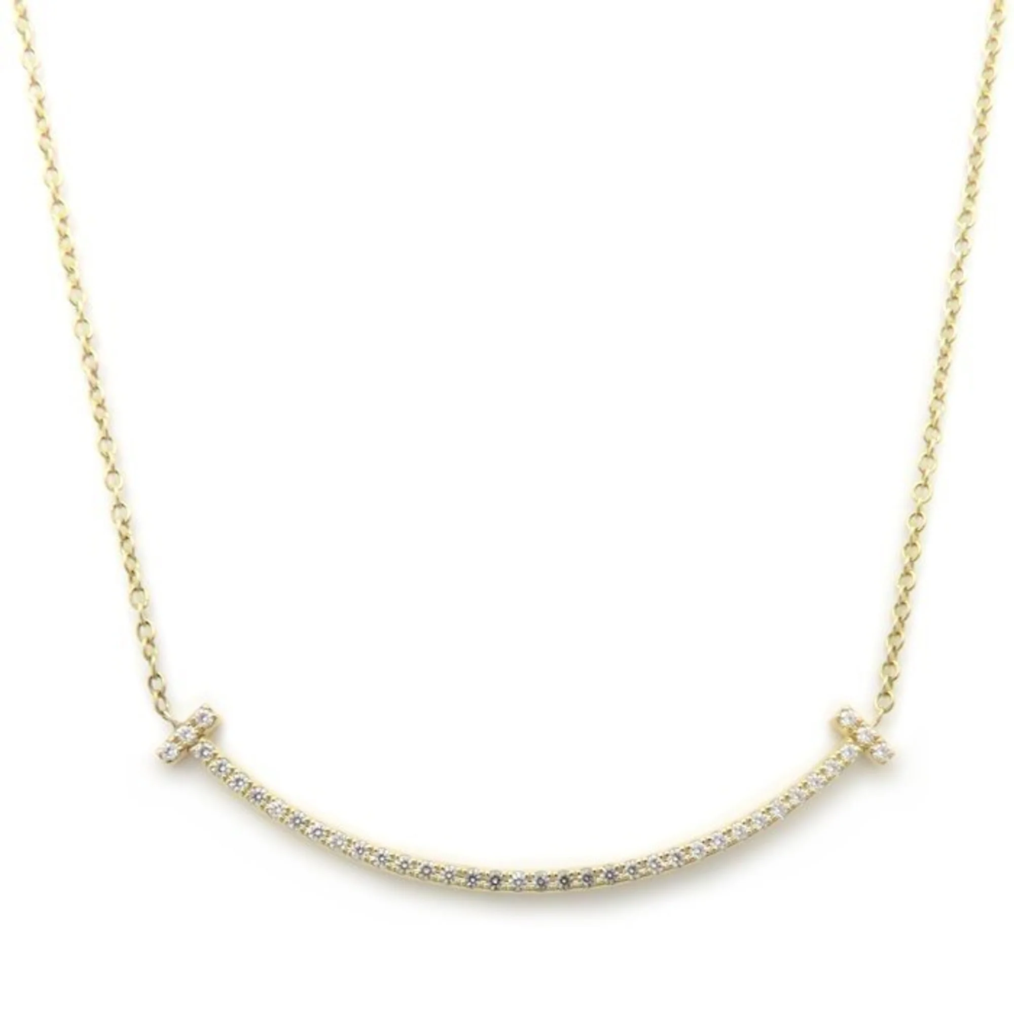 T Smile Pendant Necklace 18K Yellow Gold and 18K White Gold with Diamonds - Image 2