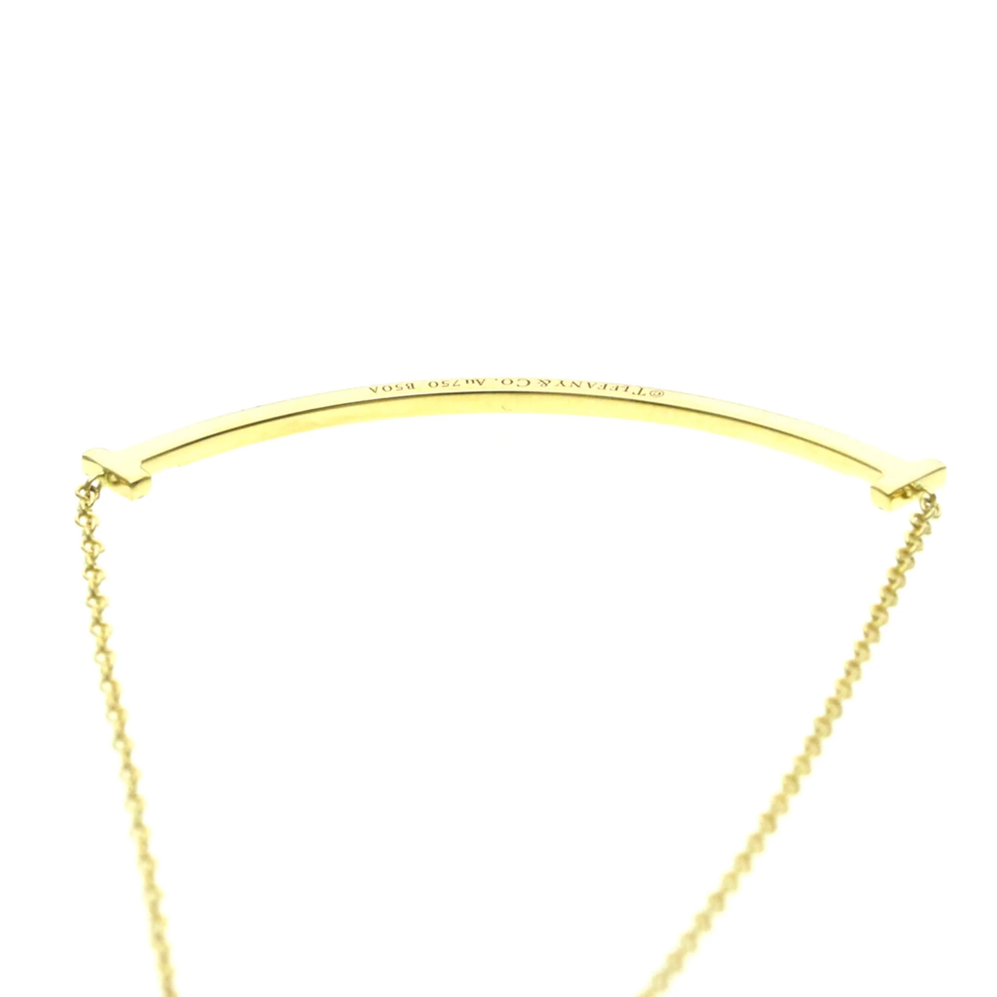 T Smile Pendant Necklace 18K Yellow Gold with Diamonds - Image 6