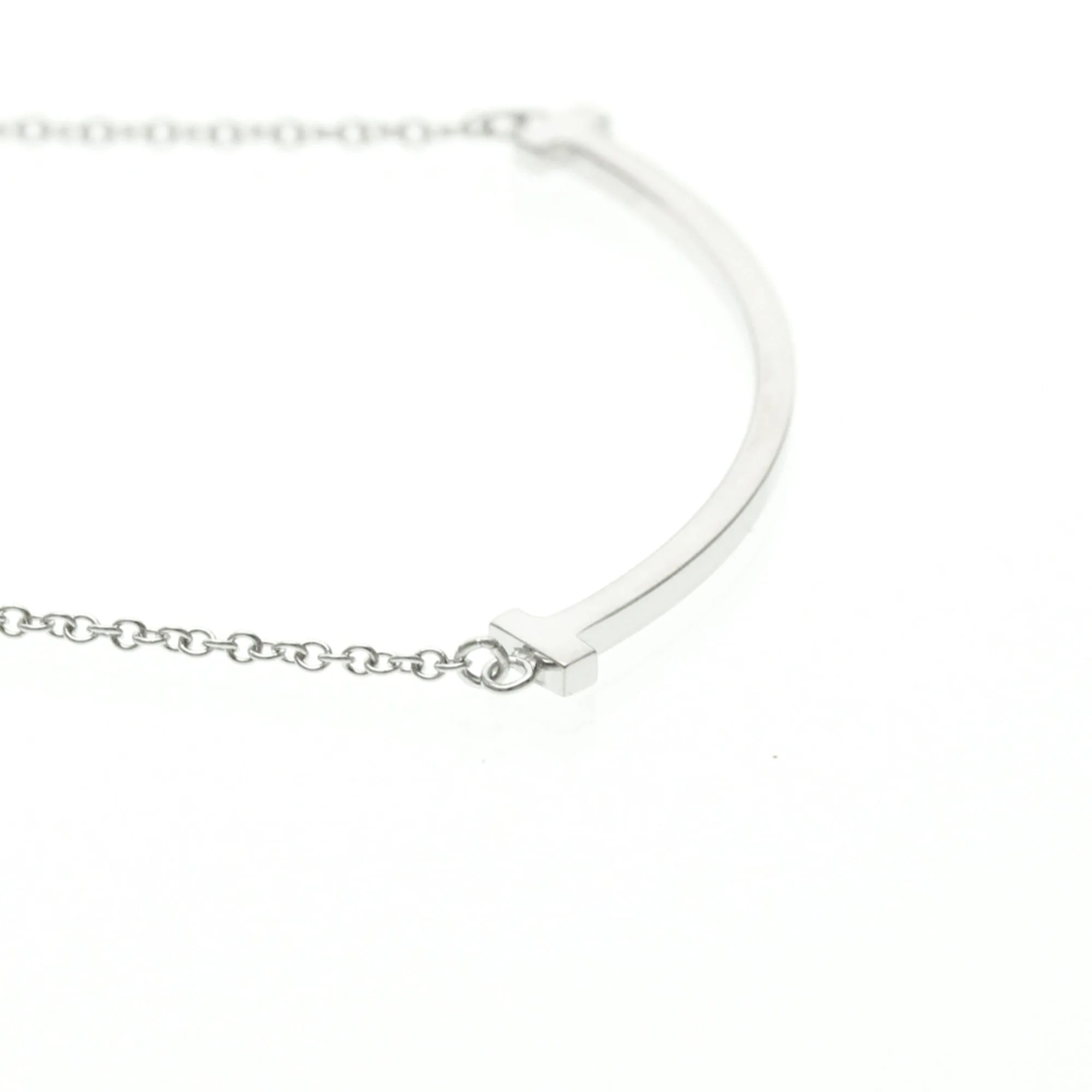 T Smile Pendant Necklace Sterling Silver with 18K White Gold - Image 5