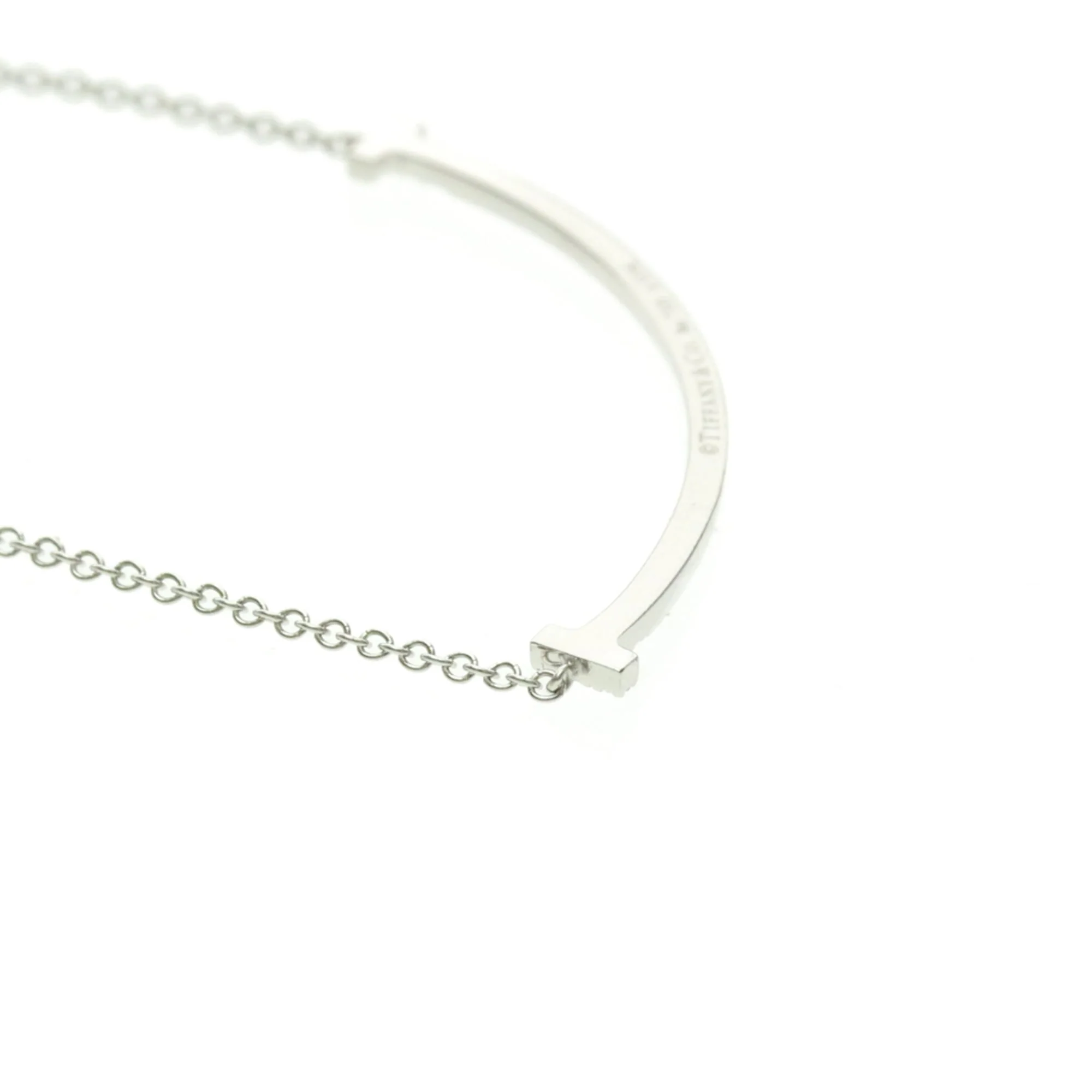 T Smile Pendant Necklace Sterling Silver with 18K White Gold with Diamonds - Image 4