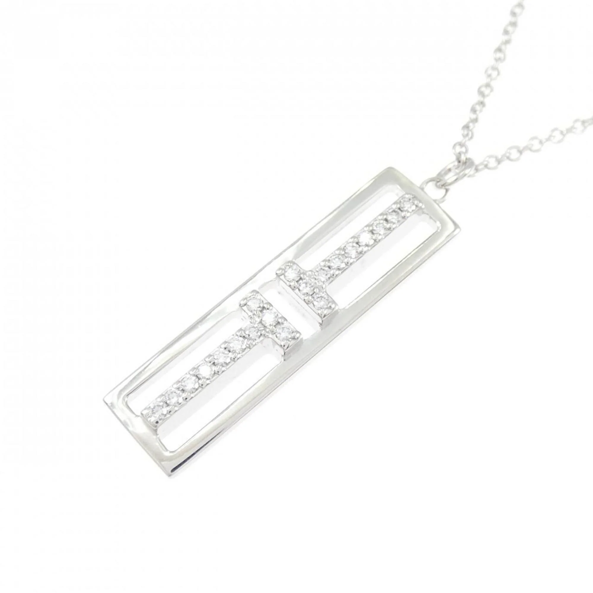 T Two Pendant Necklace 18K White Gold - Image 3