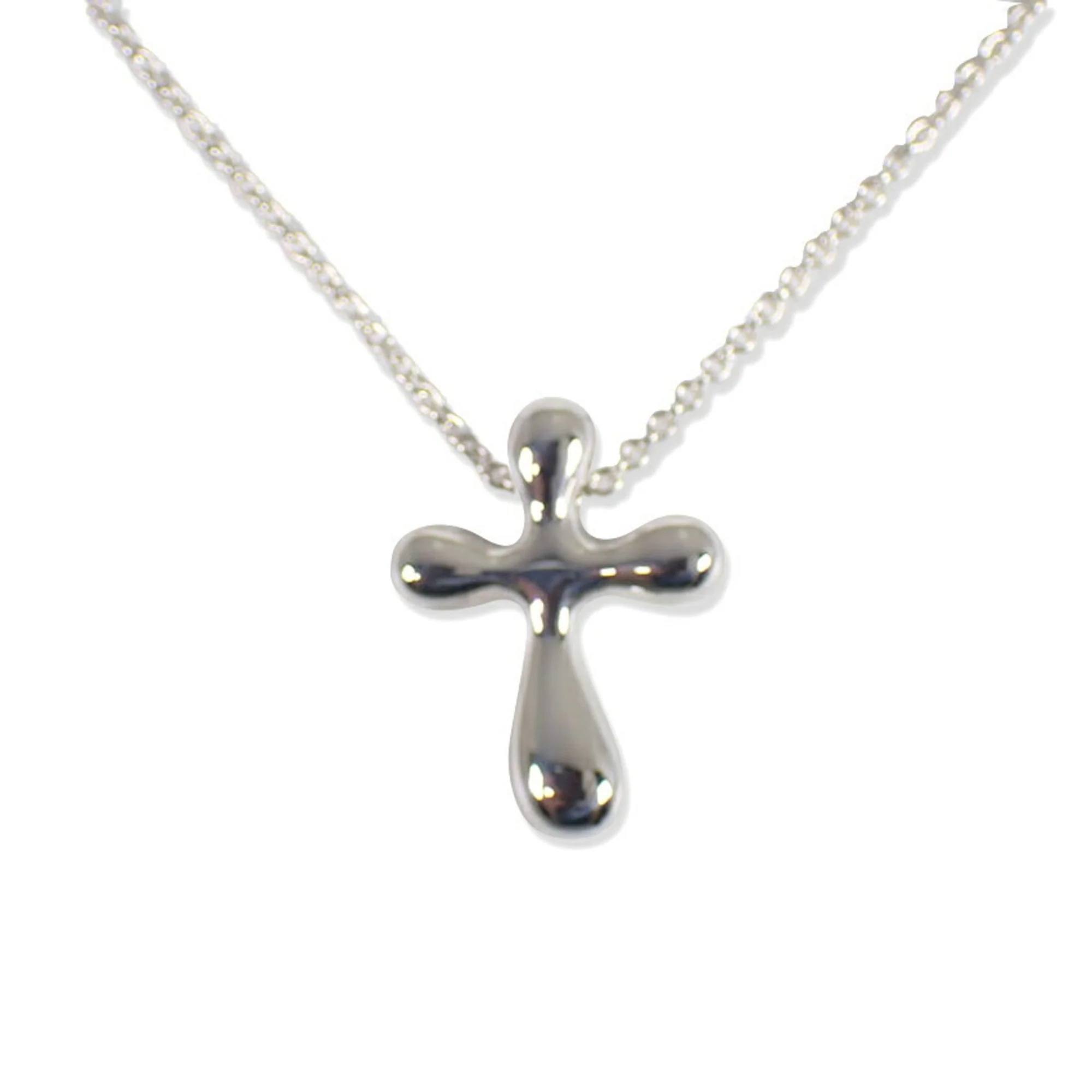 Teardrop Cross Pendant Necklace Sterling Silver - Image 2