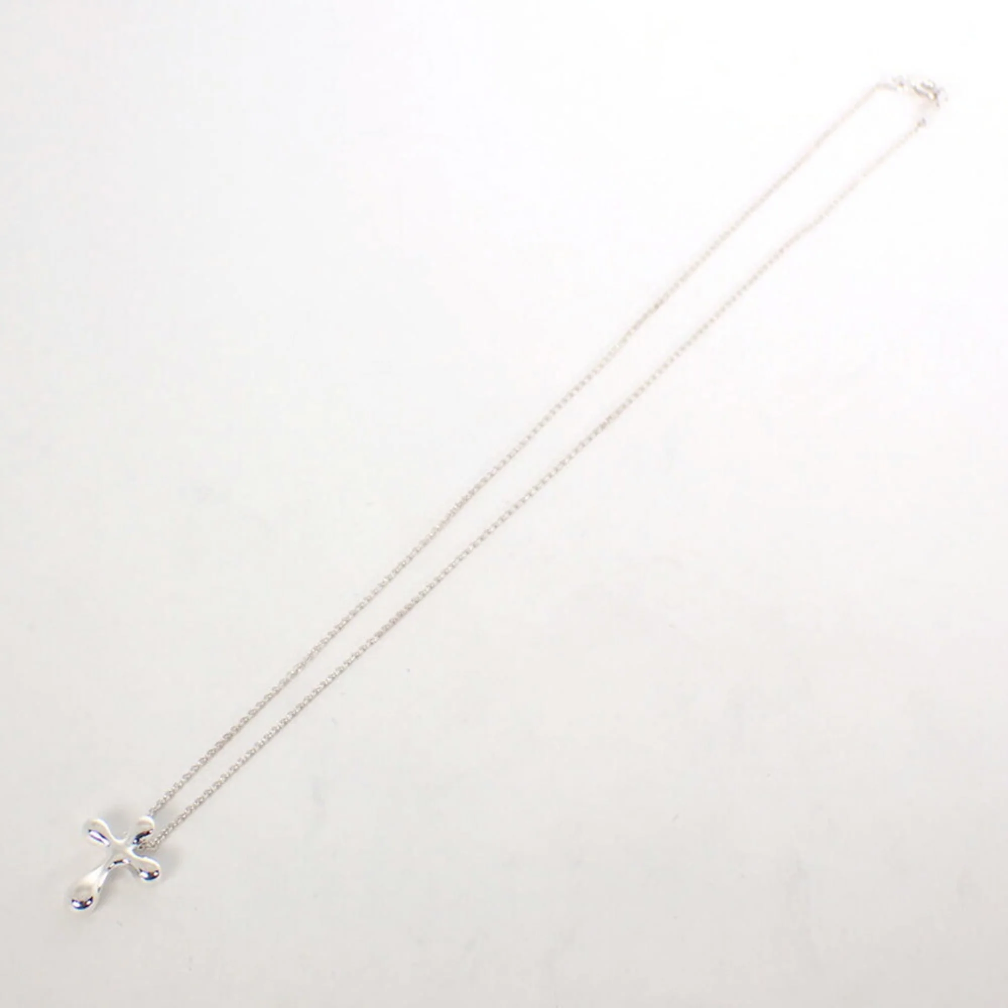 Teardrop Cross Pendant Necklace Sterling Silver Small - Image 7