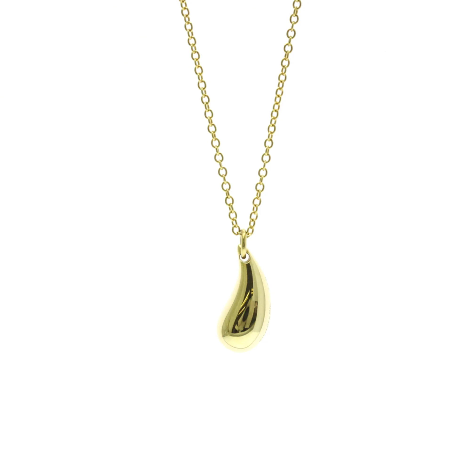 Teardrop Pendant Necklace 18K Yellow Gold - Image 2