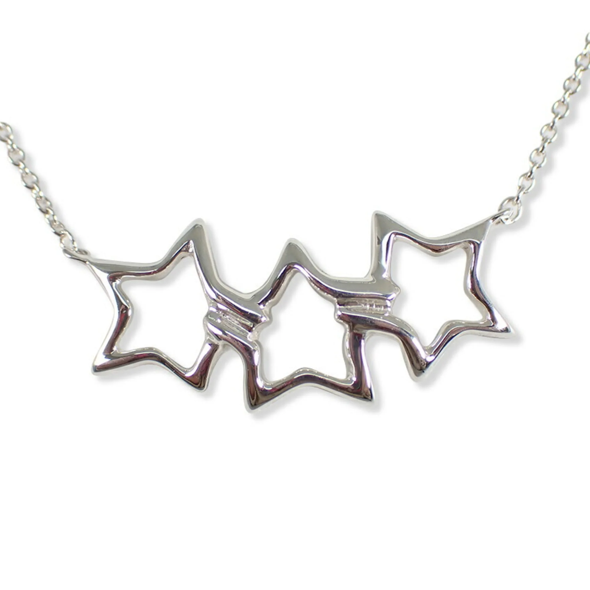 Triple Star Pendant Necklace Sterling Silver - Image 2