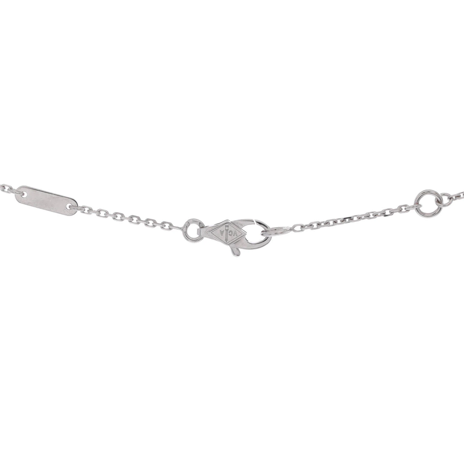 Frivole Pendant Necklace 18K White Gold and Diamond Mini - Image 4
