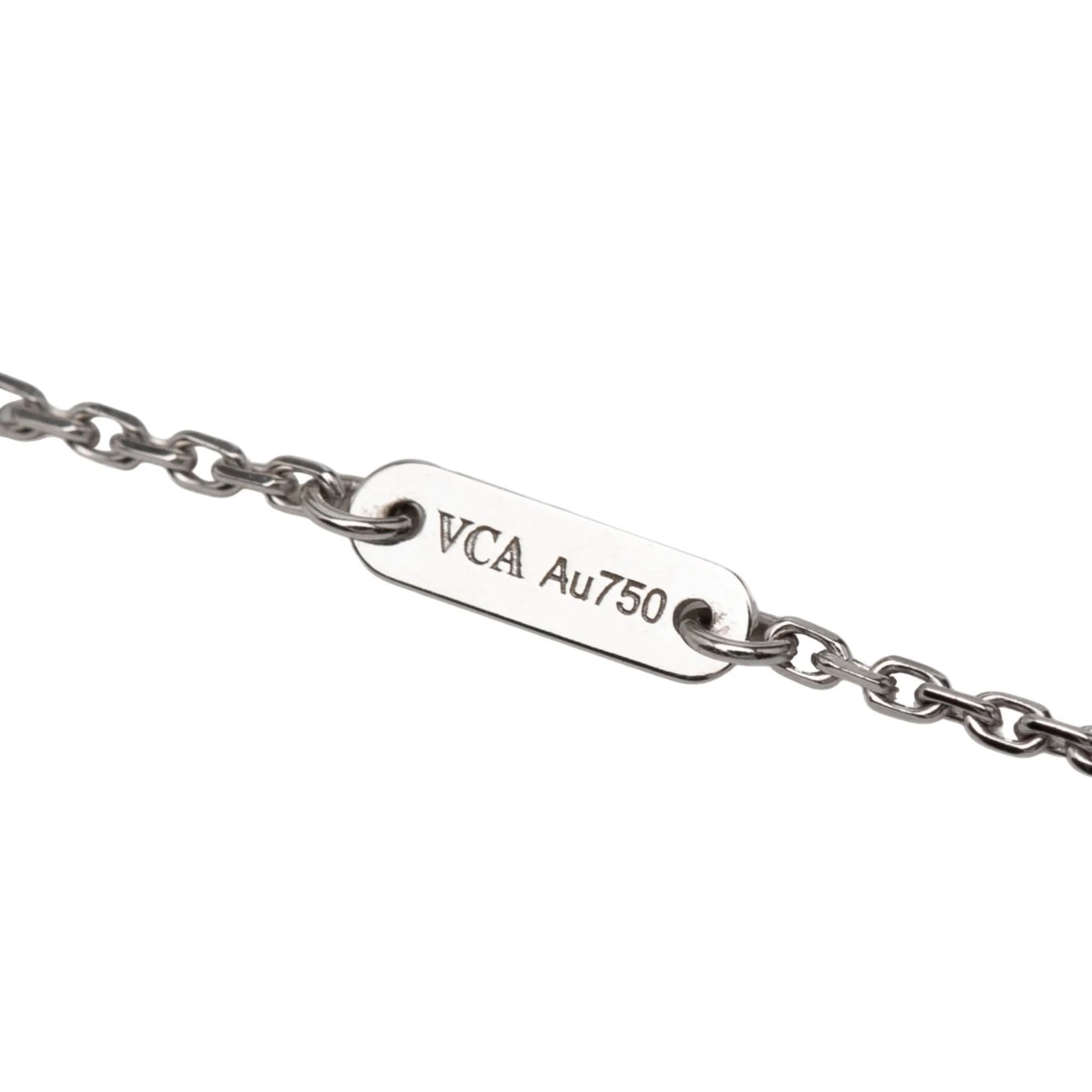 Pendant Necklace 18K White Gold Mini with Diamond - Image 4